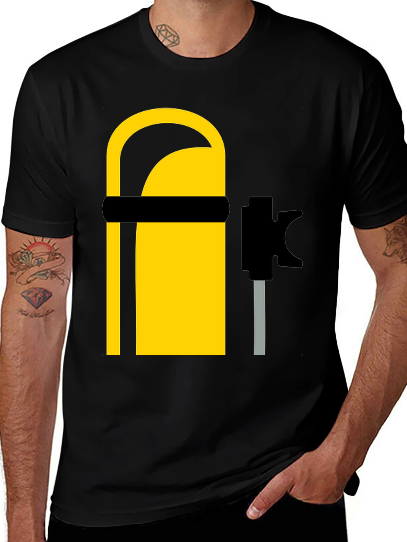 Cool Scuba Diving Tank Graphic Tee - Black