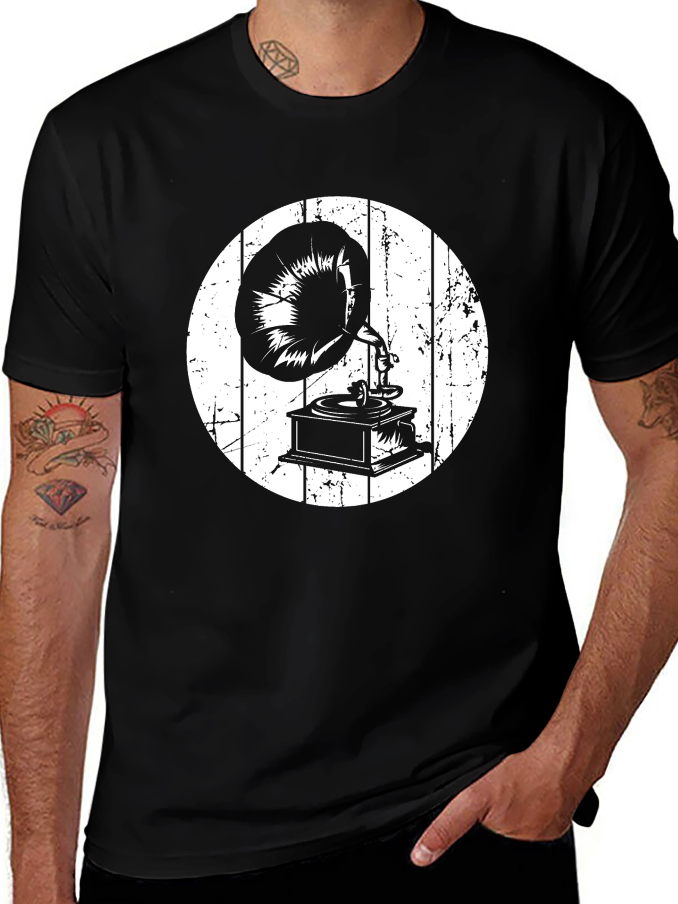 Variant 29 of Vintage Gramophone T-Shirt - Retro Music Lover Tee