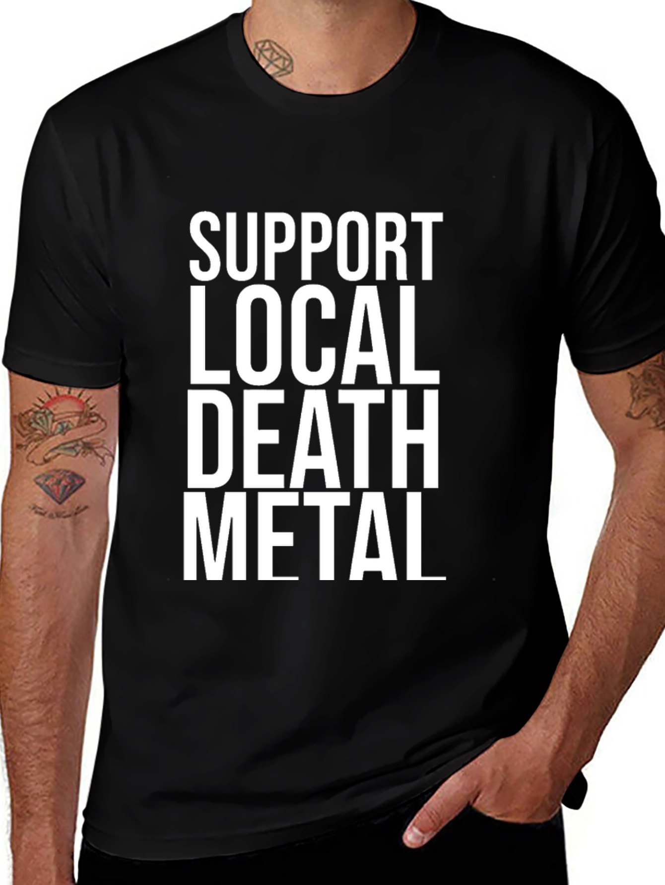 Variant 23 of Support Local Death Metal T-Shirt - Black