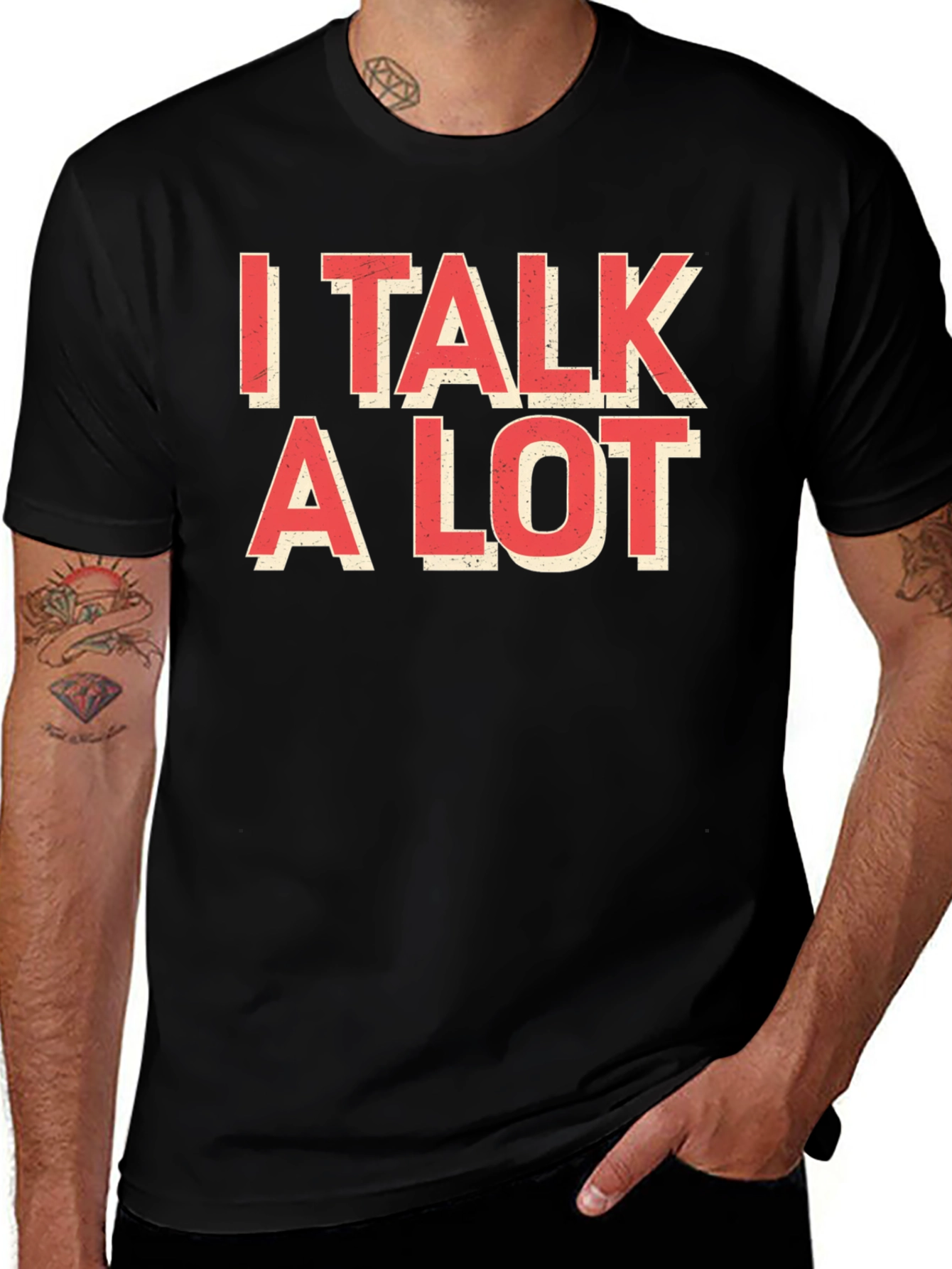 Variant 9 of I Talk A Lot Graphic T-Shirt - Black