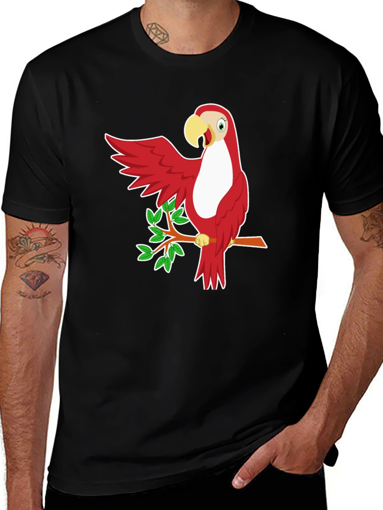 Variant 19 of Red Parrot Graphic T-Shirt - Casual Style