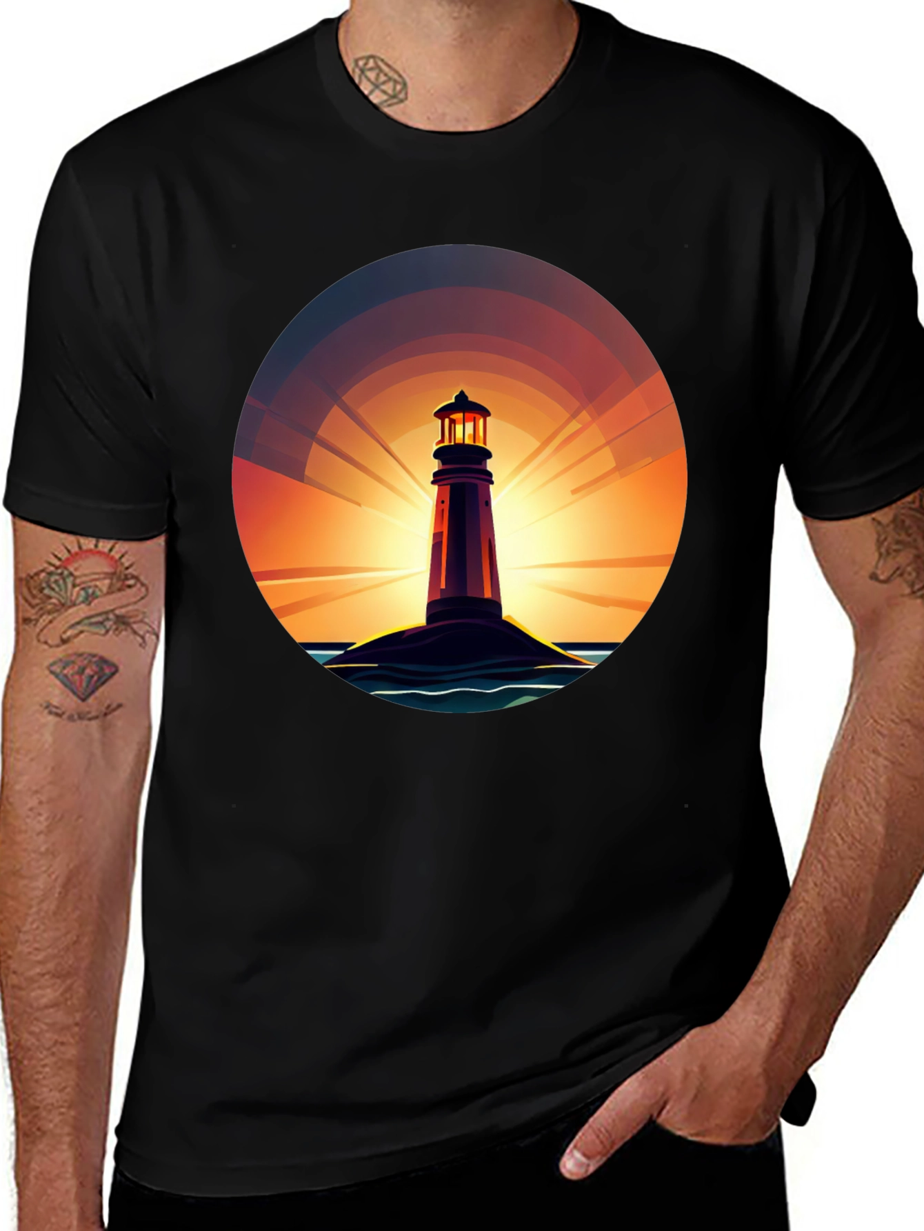 Variant 30 of Lighthouse Sunset Graphic Tee