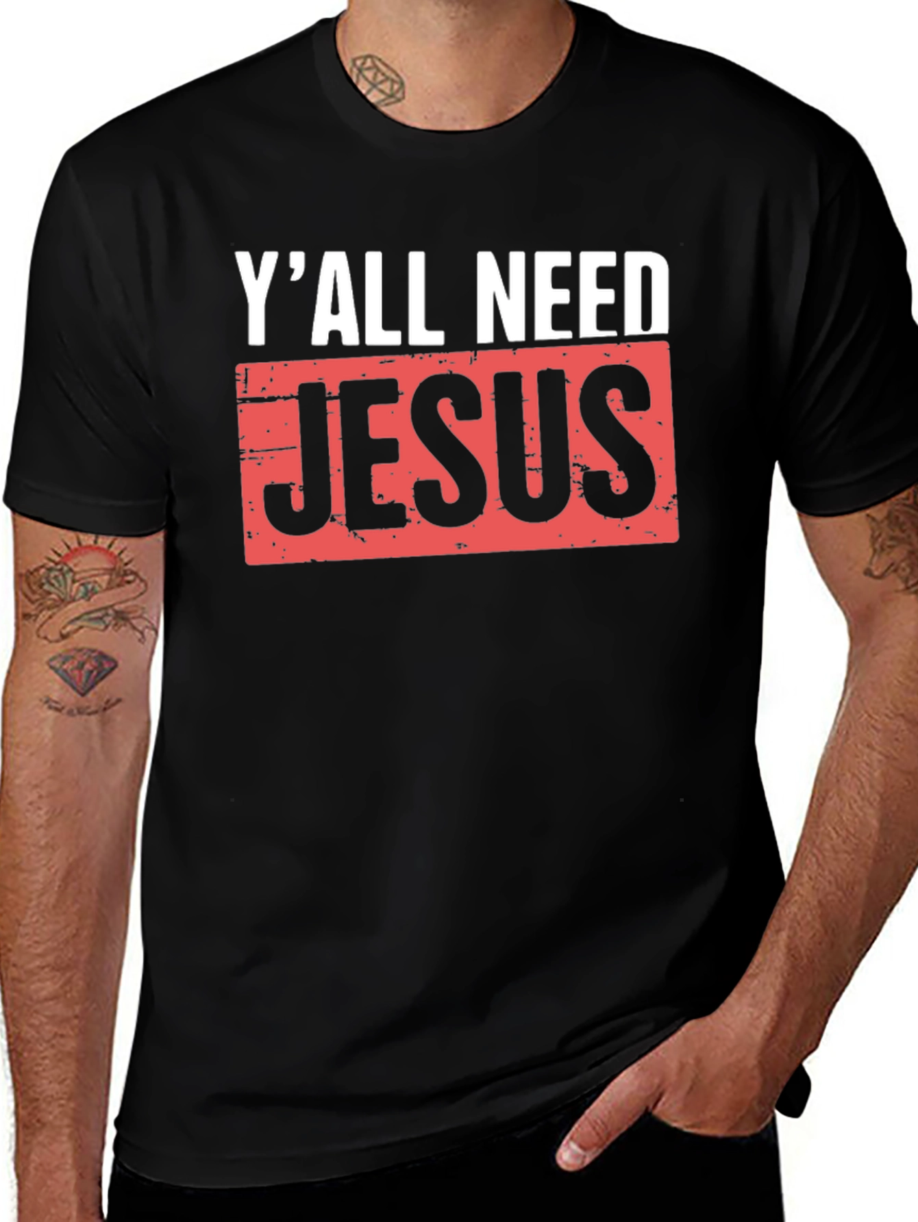 Variant 8 of Y'all Need Jesus Graphic Tee - Black
