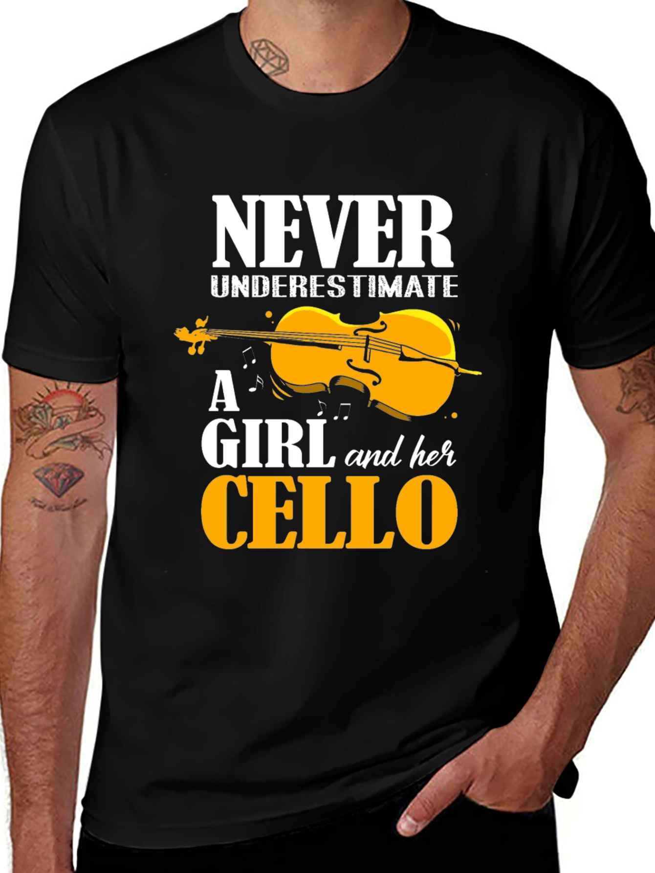 Variant 2 of Never Underestimate A Girl and Her Cello T-Shirt