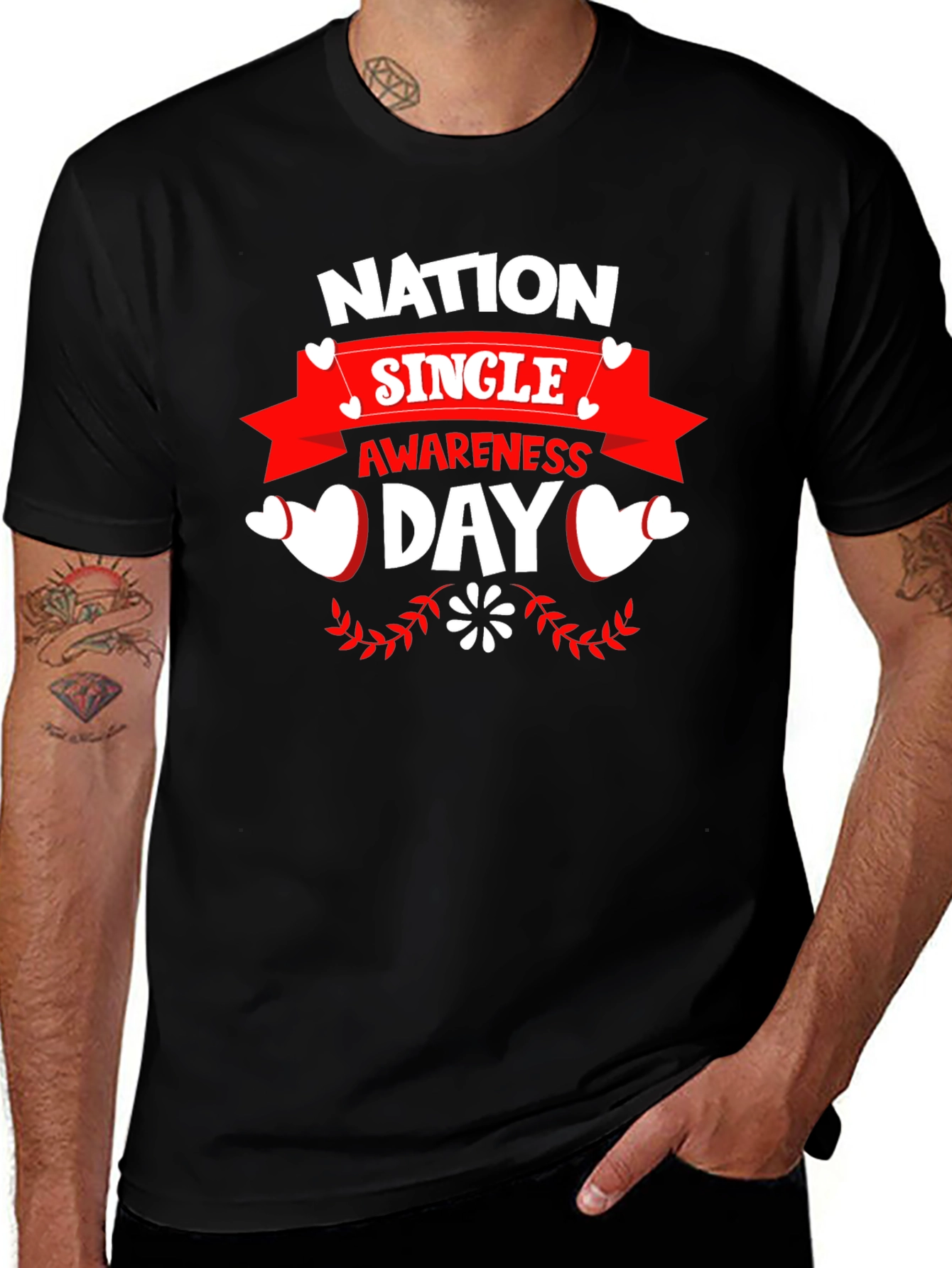 Nation Single Awareness Day Black T-Shirt