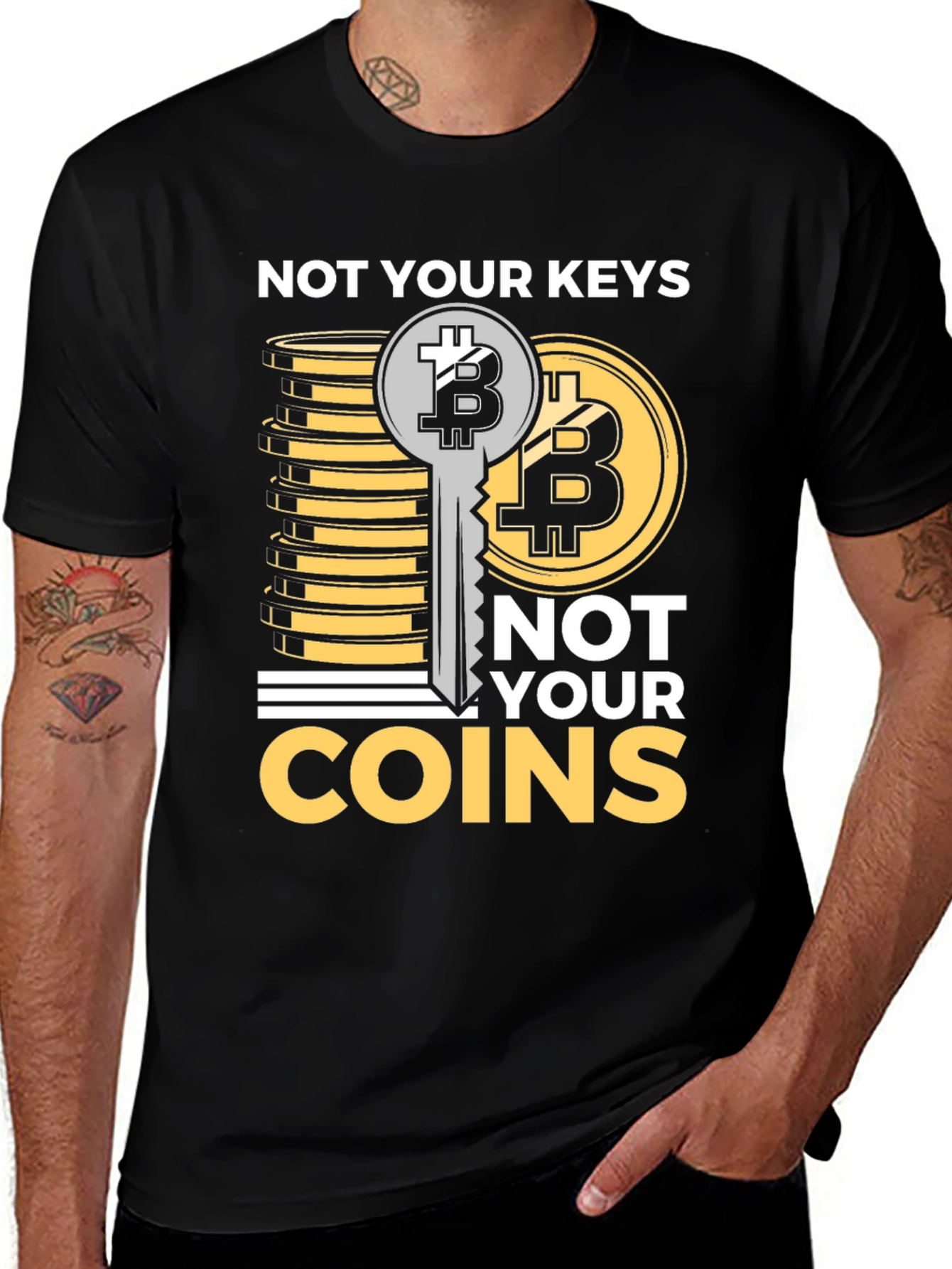 Not Your Keys Not Your Coins Bitcoin Crypto T-Shirt