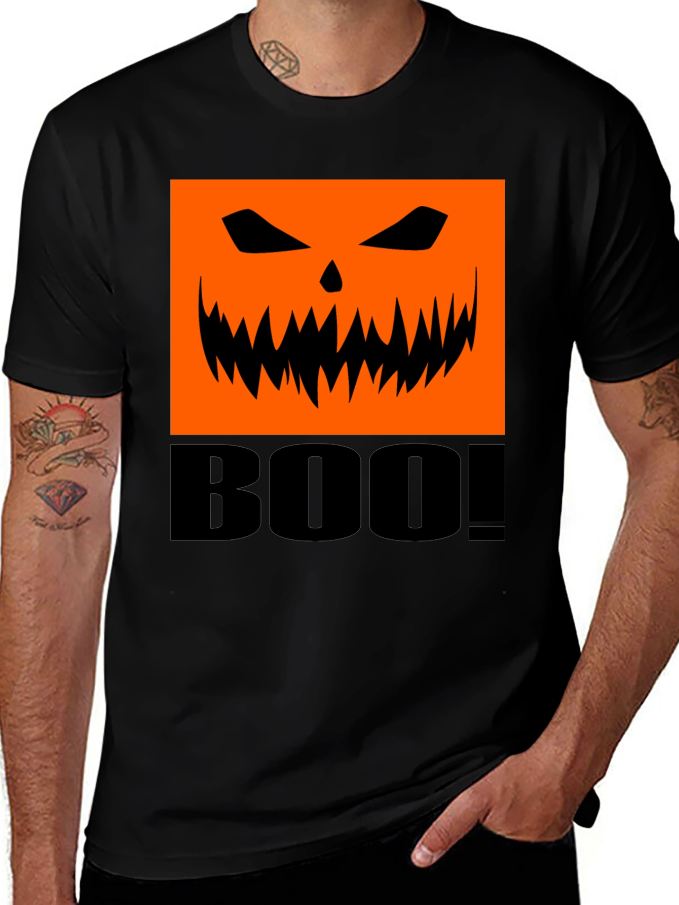 Spooky Boo! Pumpkin Face Halloween T-Shirt