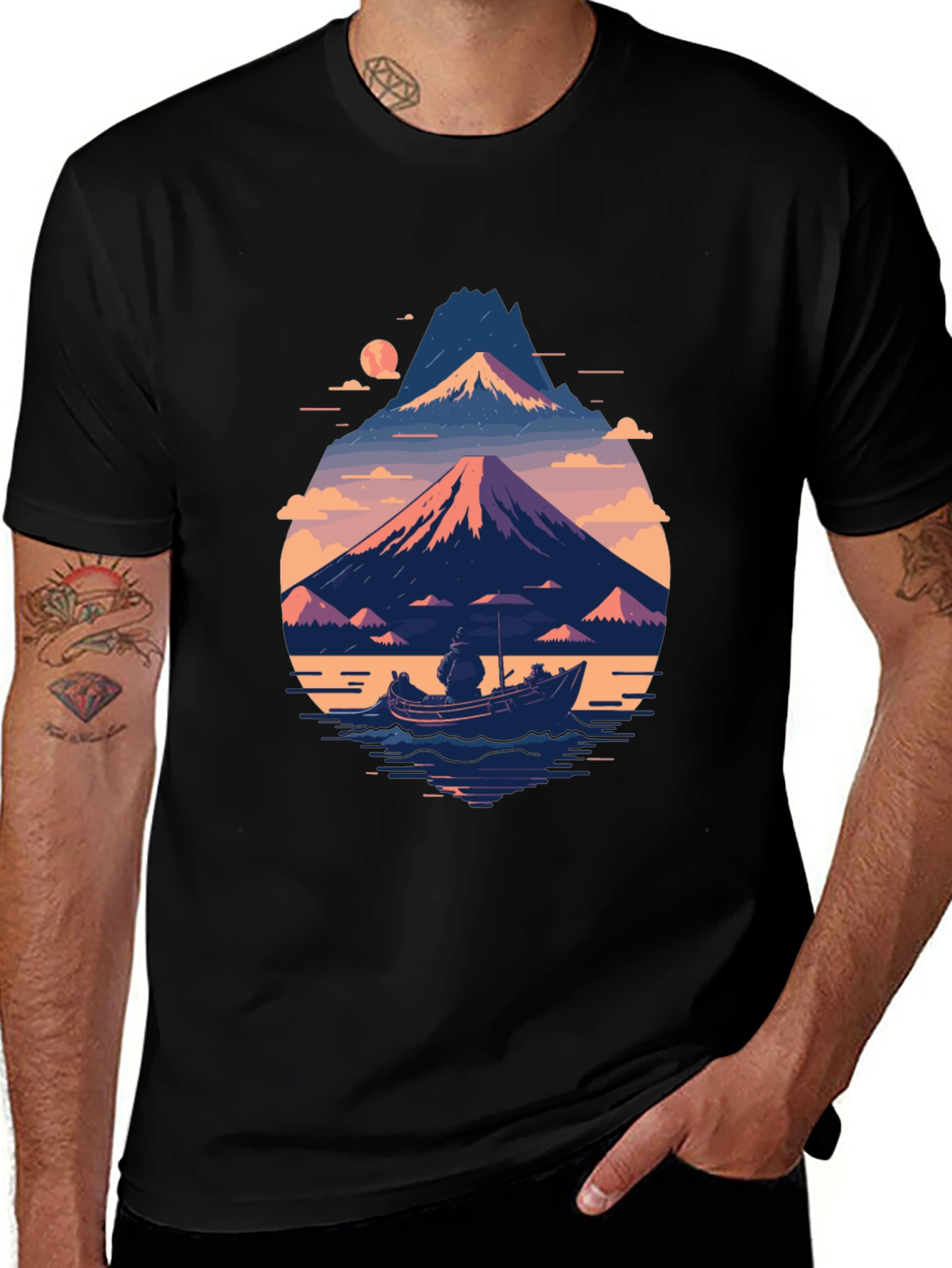 Variant 16 of Mountain Lake Boat T-Shirt
