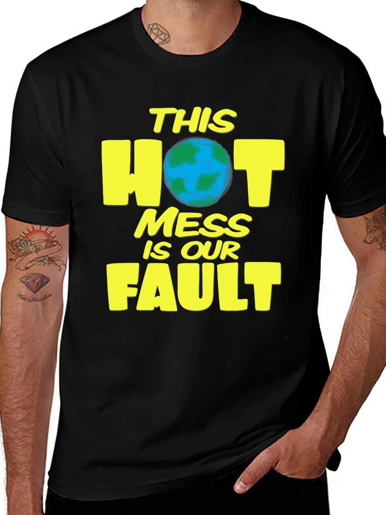Variant 7 of Hot Mess T-Shirt - Earth Day Climate Awareness Tee