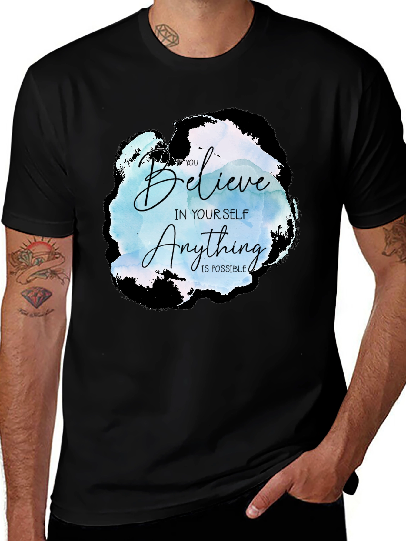 Variant 13 of Believe in Yourself Graphic Tee - Black
