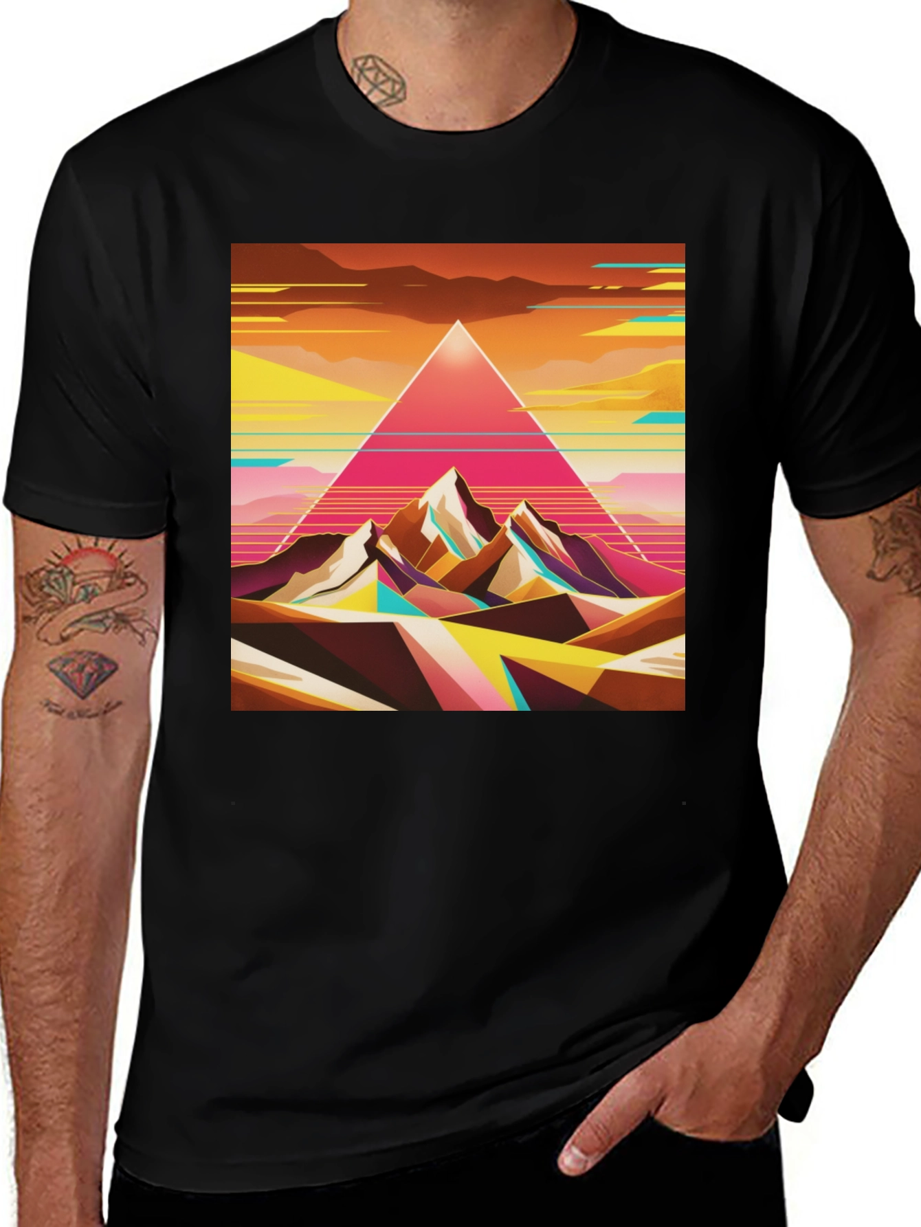 Variant 28 of Retro Mountainscape Graphic Tee