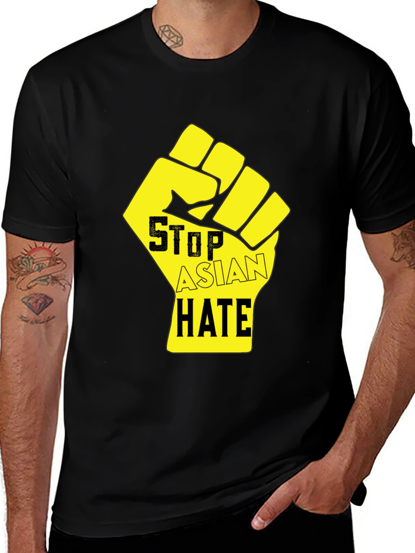Variant 9 of Stop Asian Hate T-Shirt - Fist Graphic Tee
