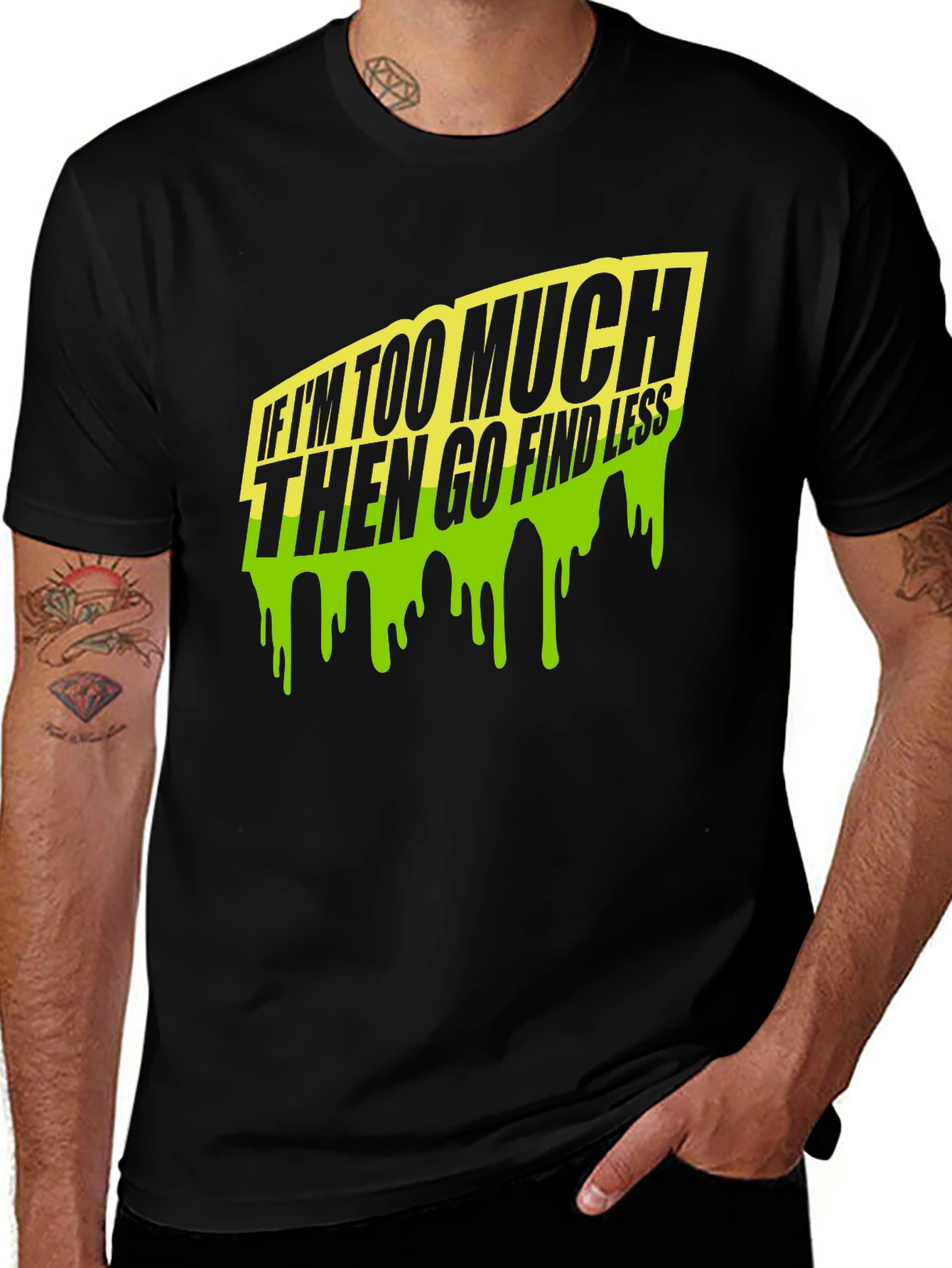Variant 5 of Too Much Go Find Less Men's Black T-Shirt