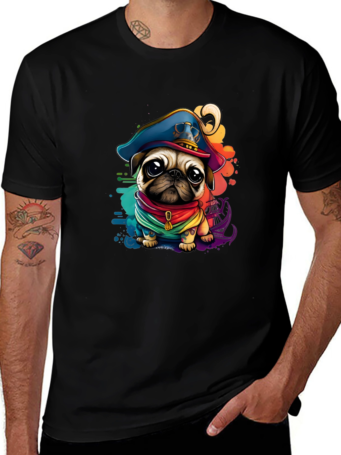 Pug Pirate Graphic Tee