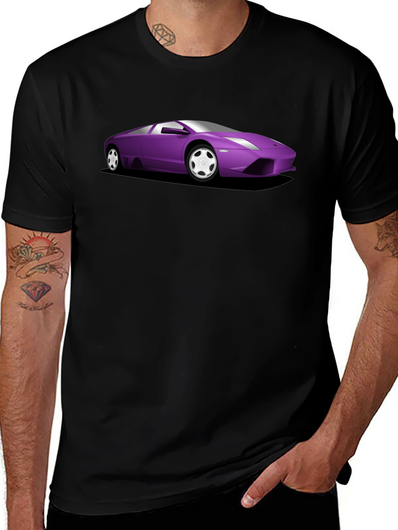 Variant 20 of Cool Purple Car Graphic T-Shirt