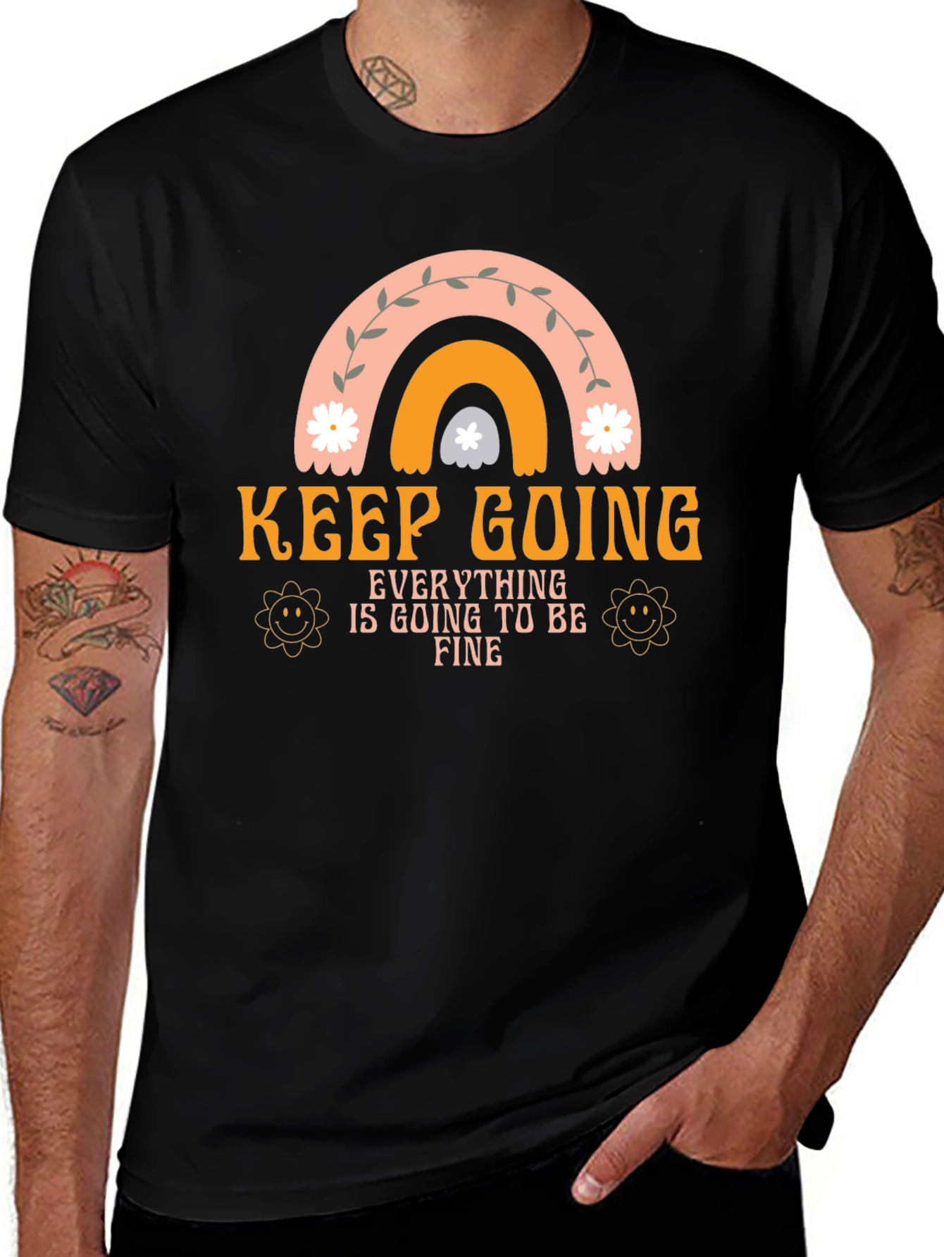 Keep Going Tee - Everything is Fine Black T-Shirt
