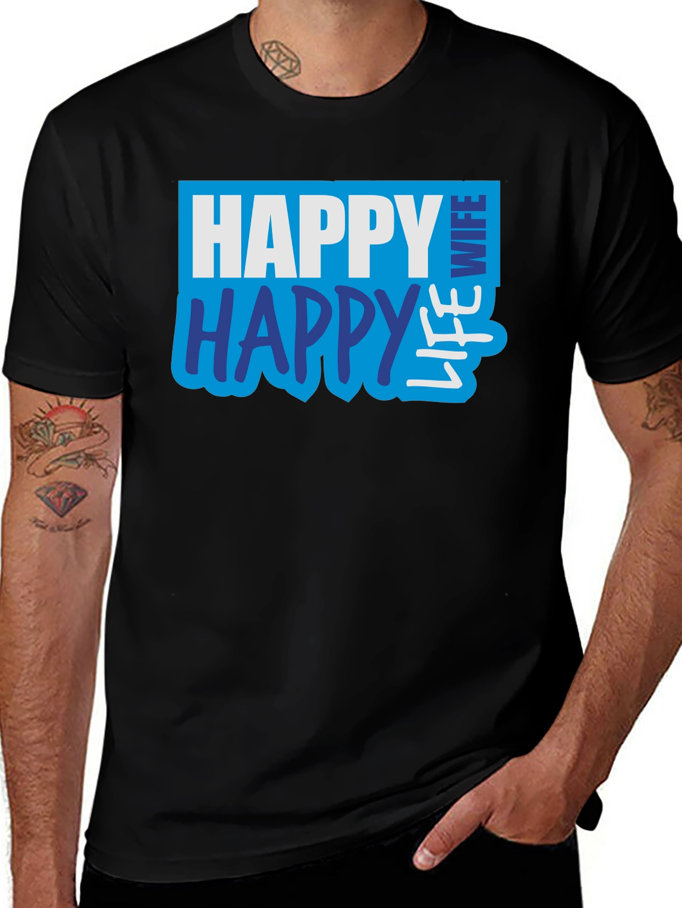 Variant 16 of Happy Wife Happy Life Graphic T-Shirt