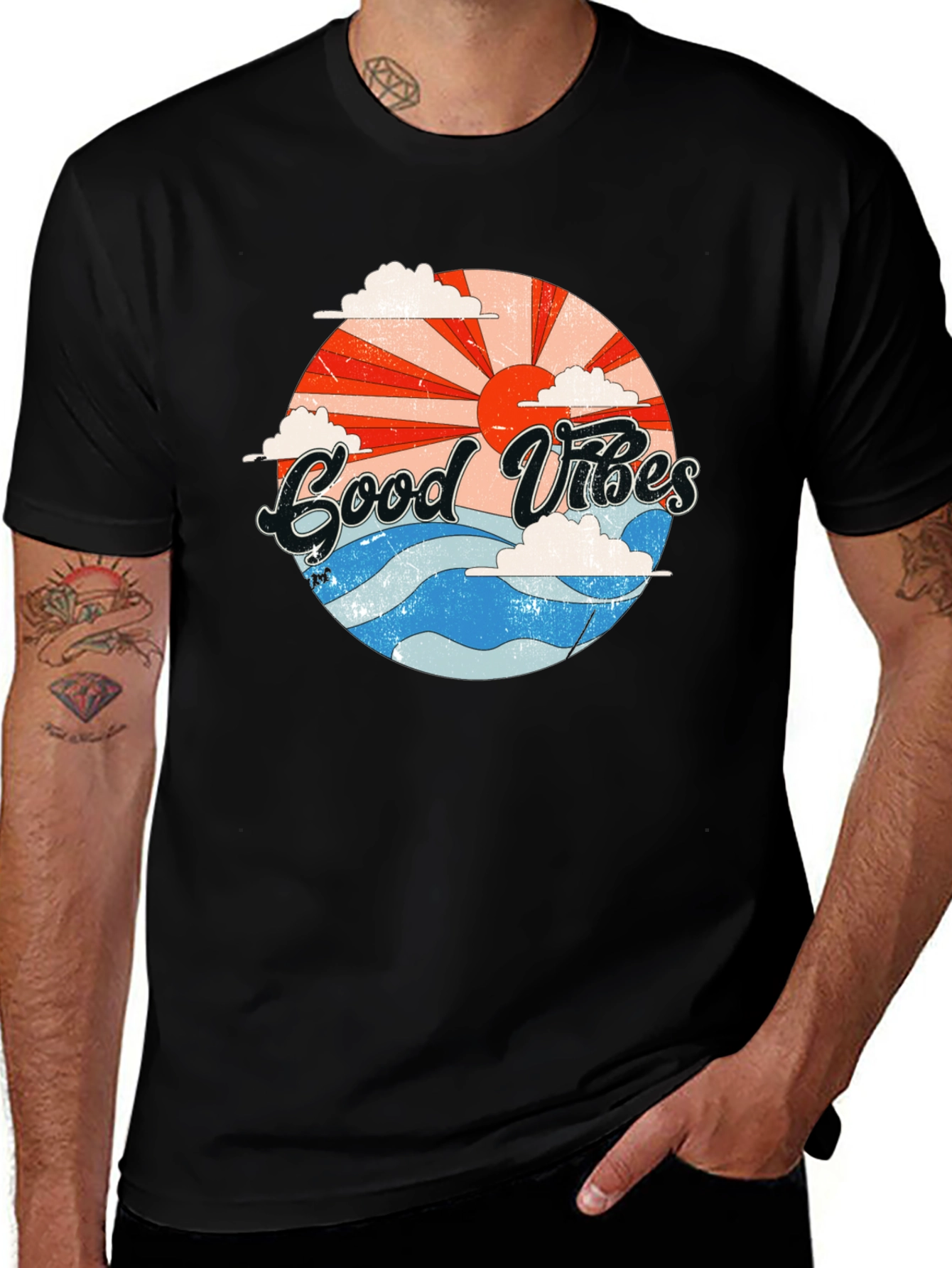 Variant 21 of Good Vibes Graphic T-Shirt - Retro Summer Style