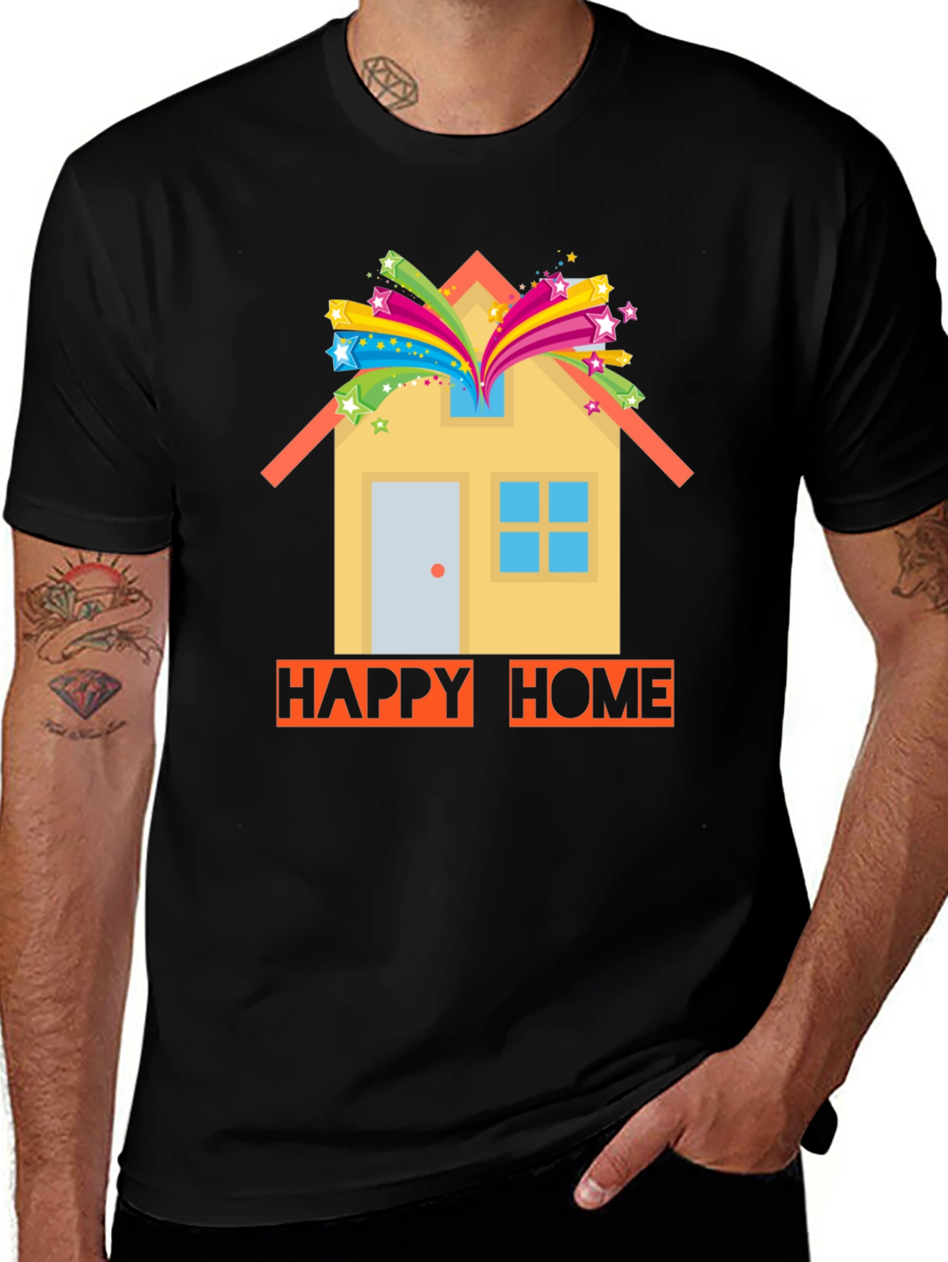 Variant 21 of Happy Home Graphic Tee - Soft Cotton Blend