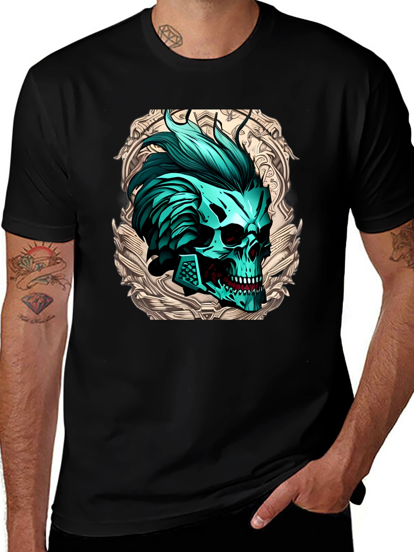 Variant 29 of Skull Graphic Tee - Edgy Punk Rock Design