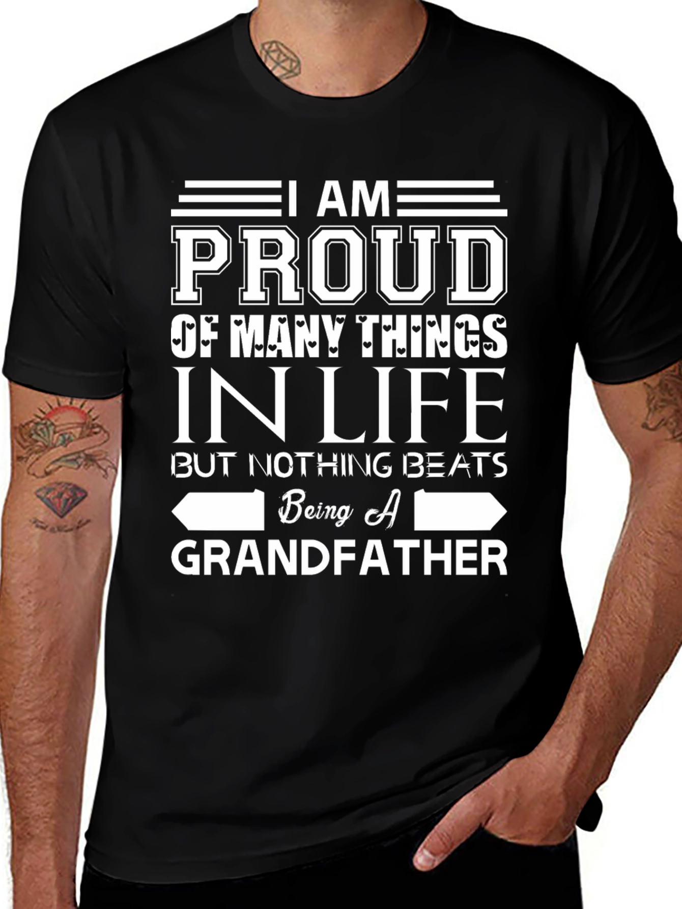 Variant 27 of Proud Grandfather Graphic T-Shirt - Black