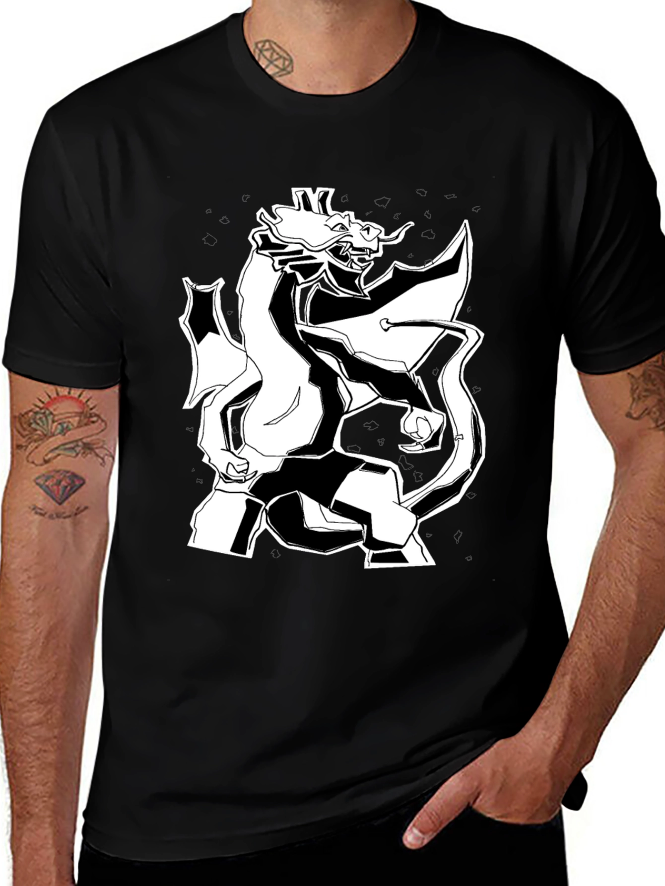 Variant 17 of Dragon Graphic Black T-Shirt