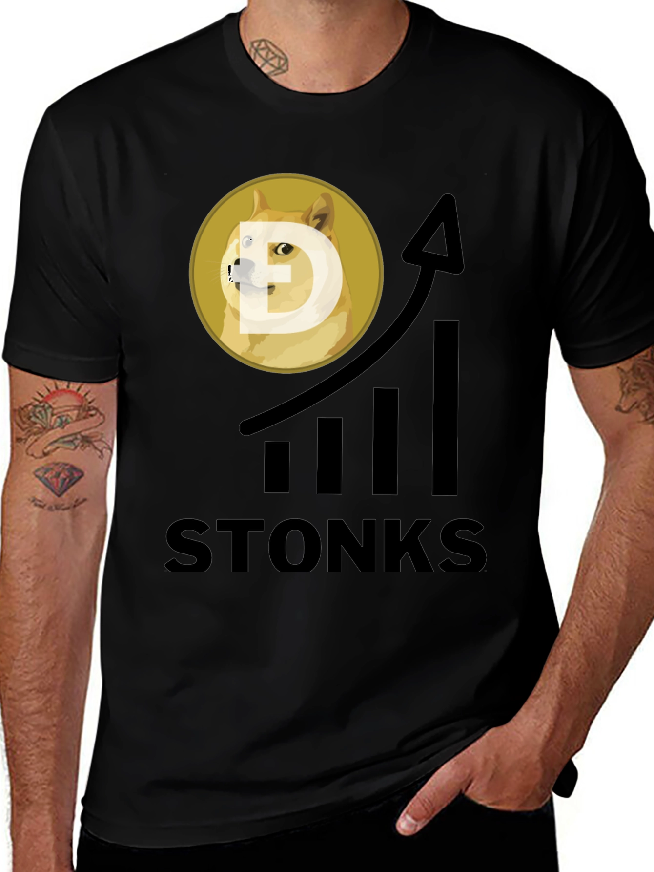 Dogecoin Stonks T-Shirt - Crypto Meme Tee