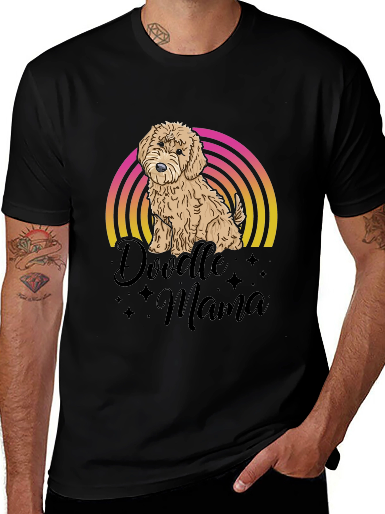 Variant 4 of Doodle Mama Black T-Shirt - Dog Lover Tee