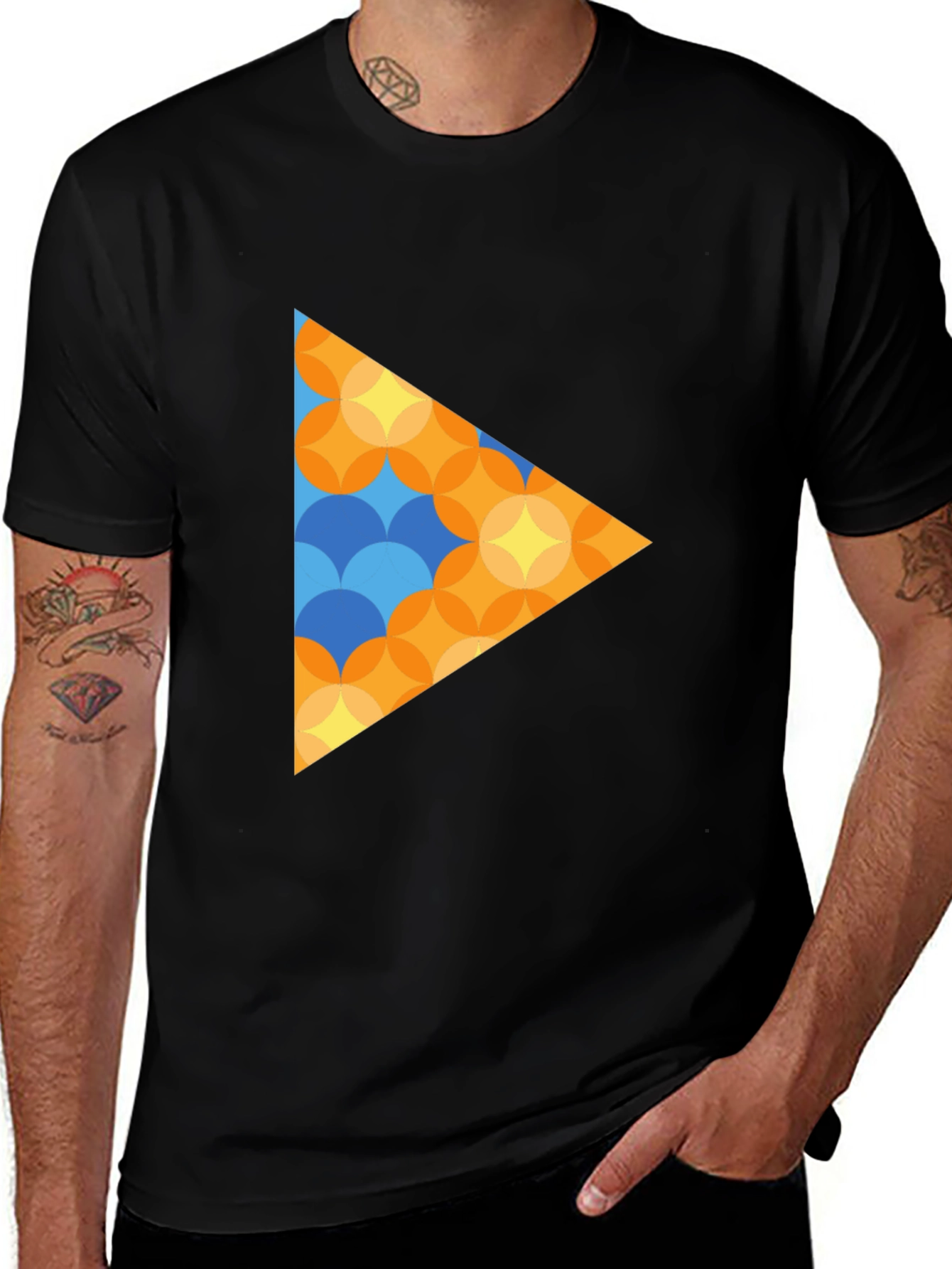 Variant 10 of Abstract Geometric Triangle Graphic Tee - Modern Design