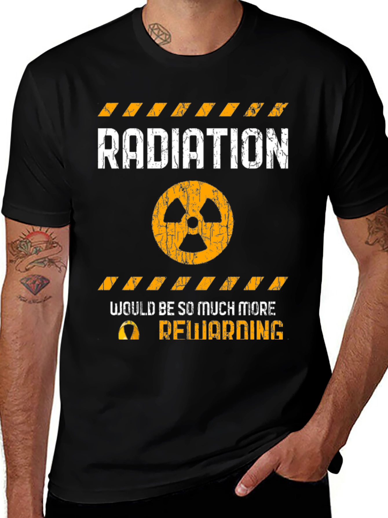 Variant 7 of Radiation Hazard Funny Graphic T-Shirt