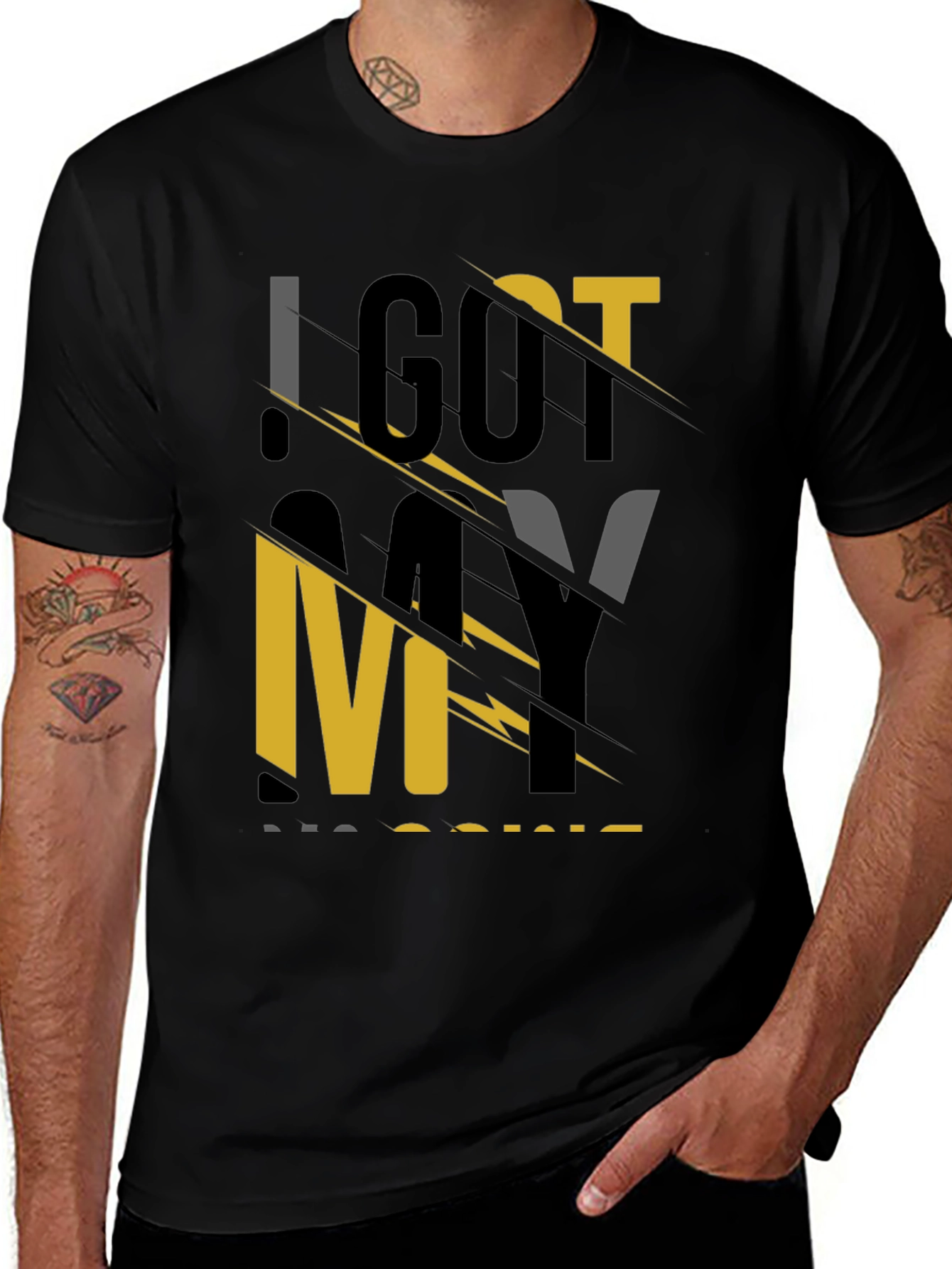 Variant 2 of Stylish "I Got My" Graphic Print T-Shirt