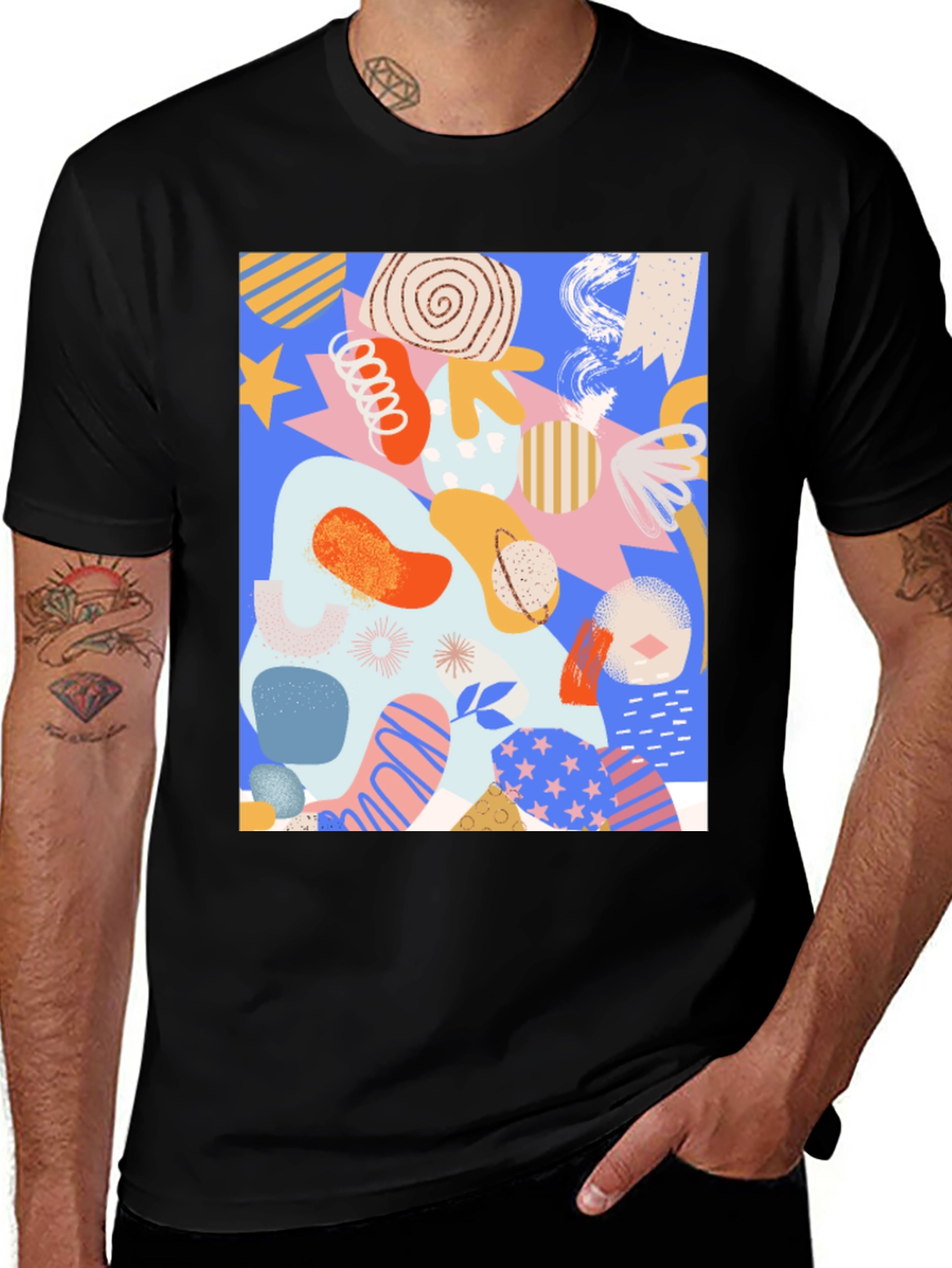 Variant 30 of Abstract Art Print Black T-Shirt