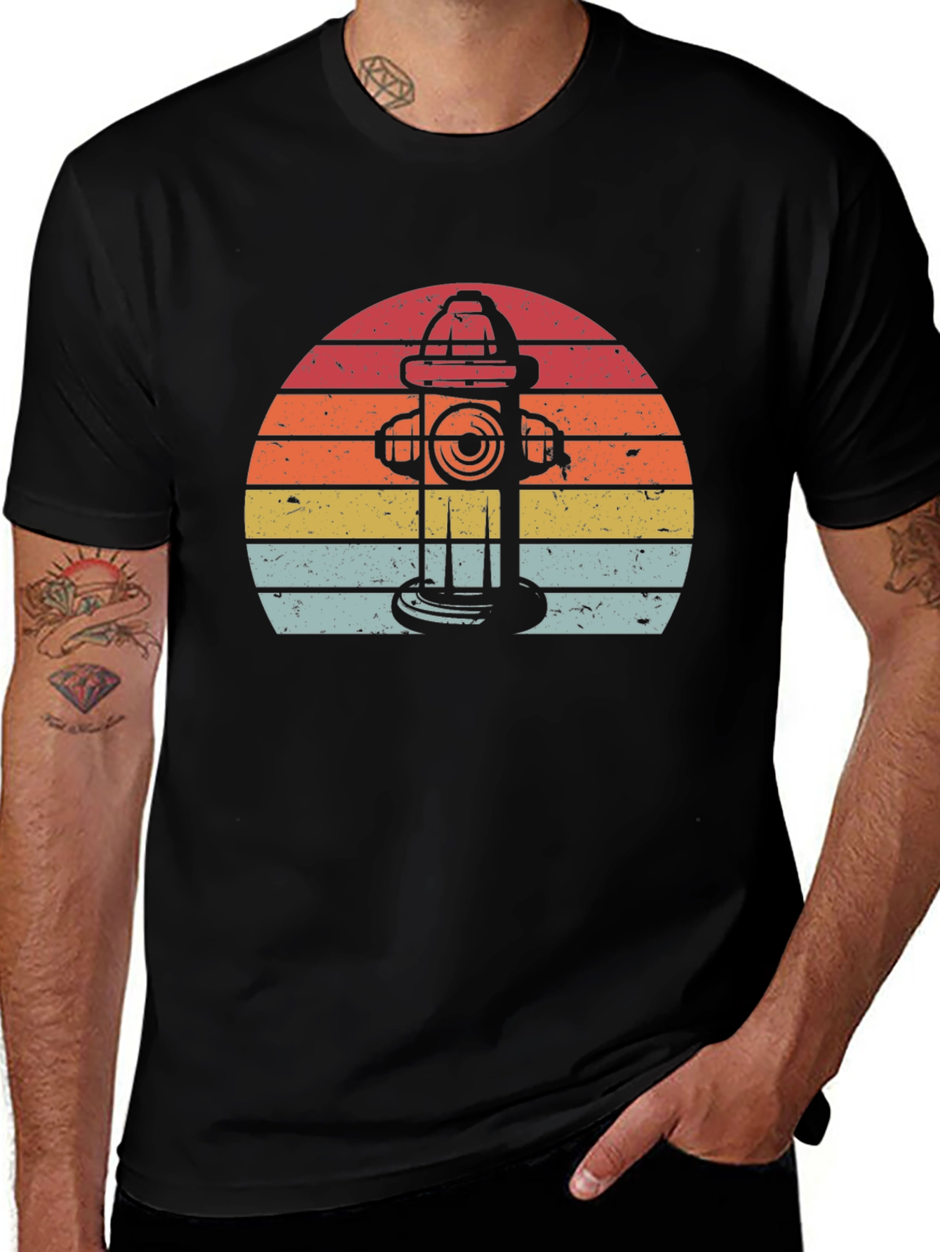 Variant 4 of Retro Fire Hydrant Graphic Tee - Vintage Style