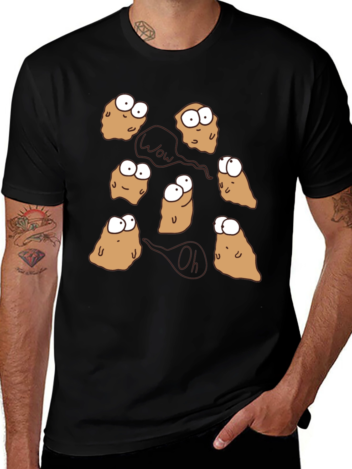 Variant 15 of Funny Potato Cartoon T-Shirt, Quirky Novelty Tee
