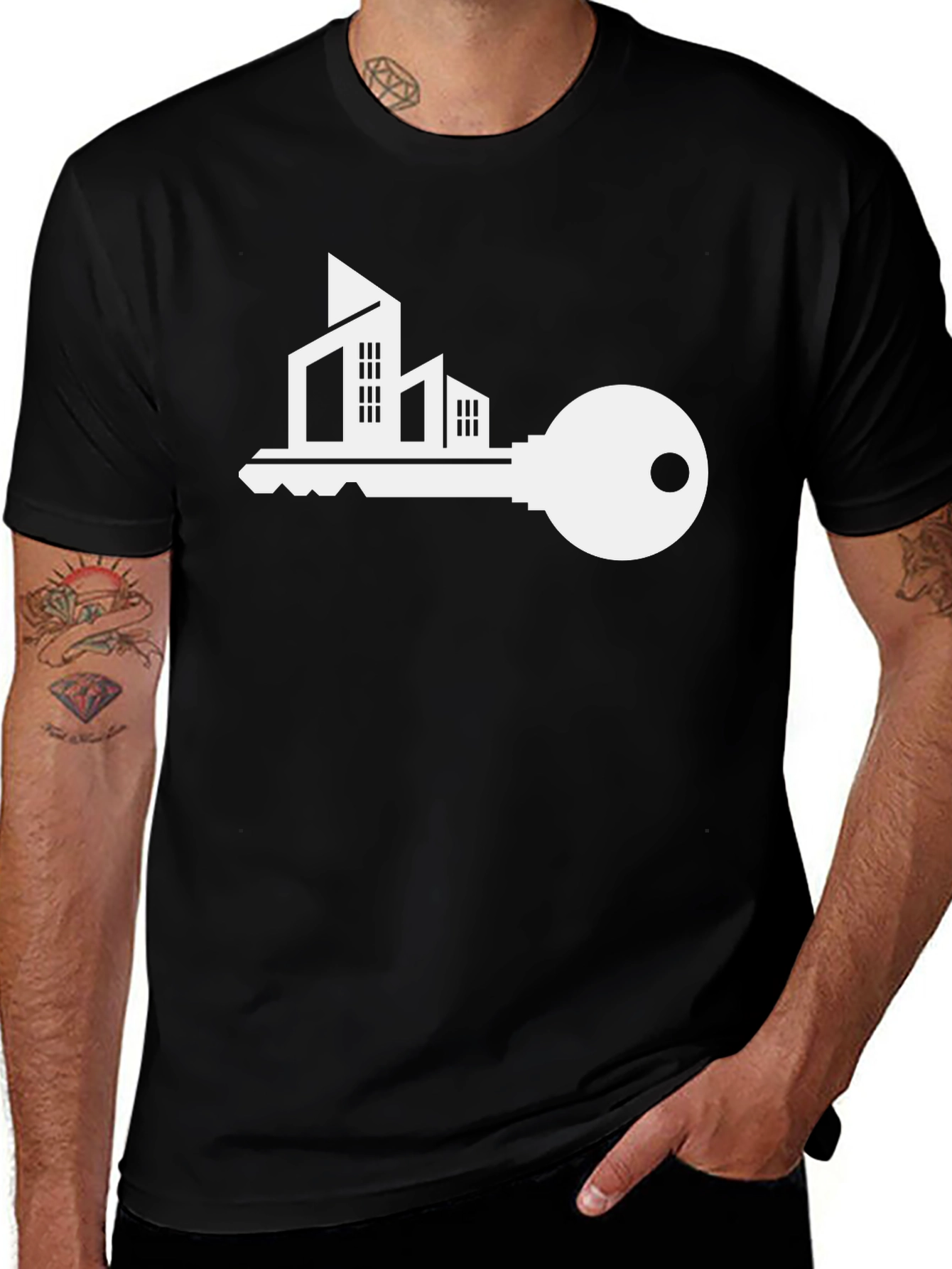 Variant 24 of Real Estate Key Graphic T-Shirt - Black