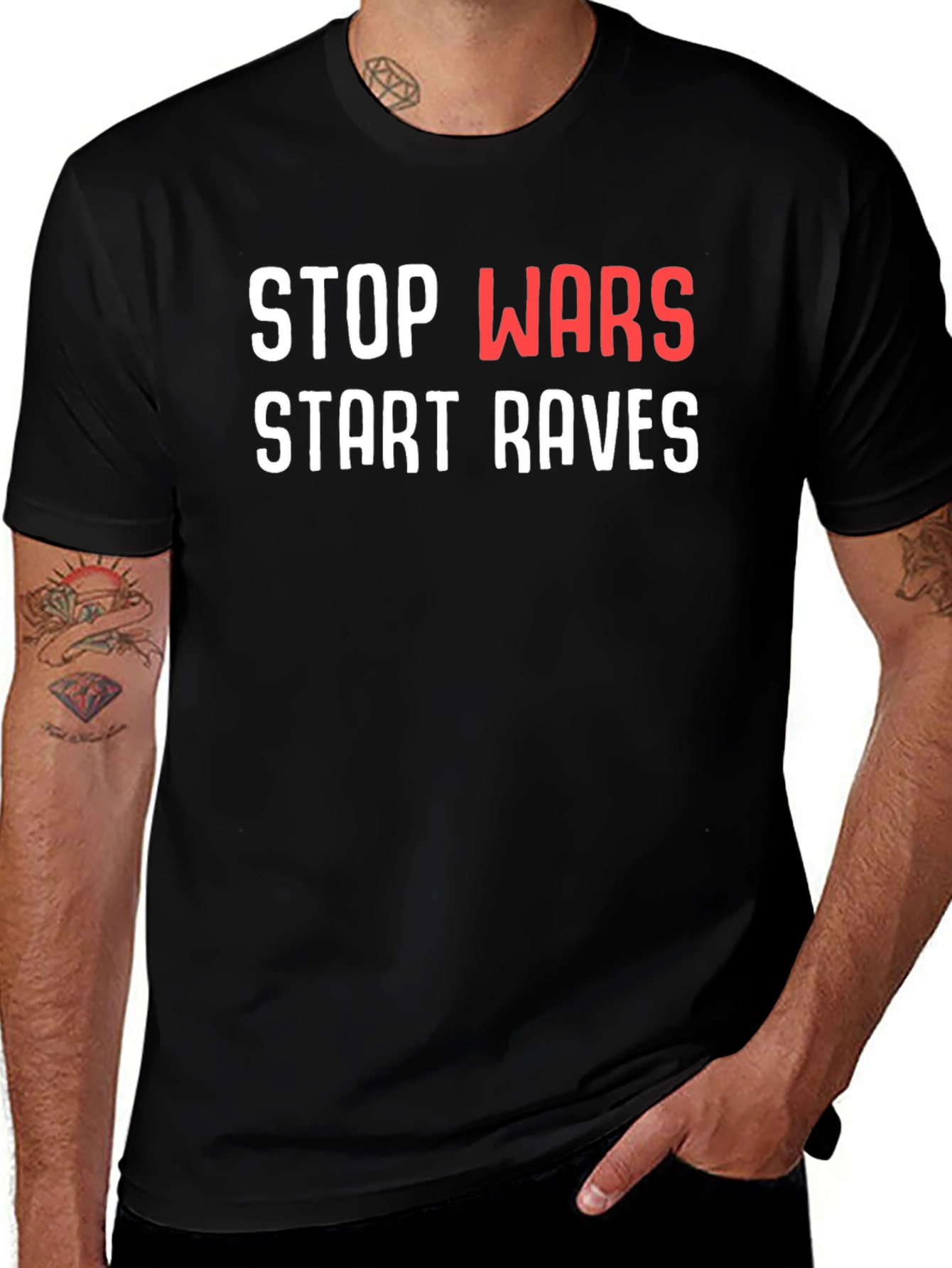 Variant 9 of Stop Wars Start Raves Graphic Tee