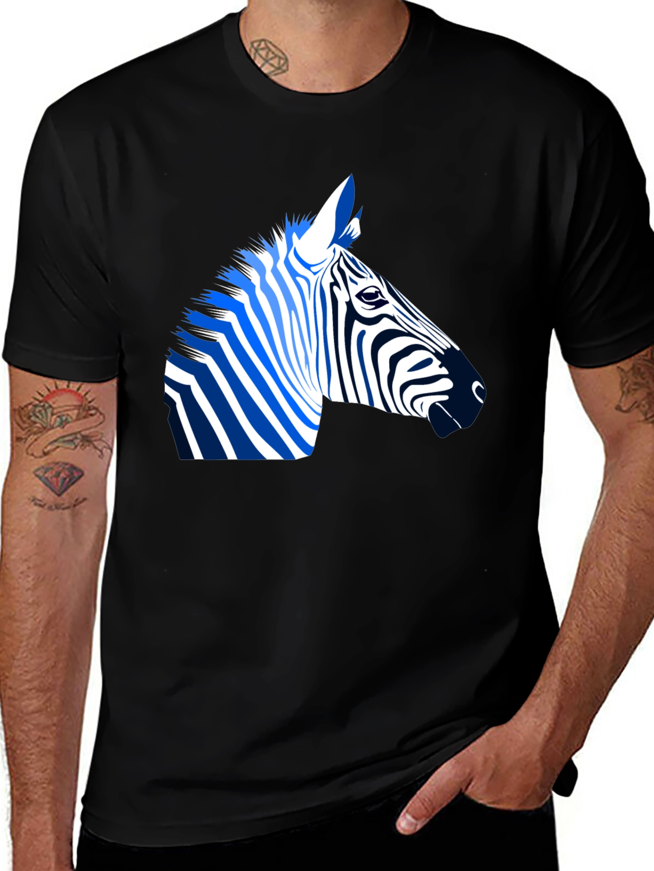 Variant 9 of Zebra Graphic Tee - Cool Animal Design Shirt