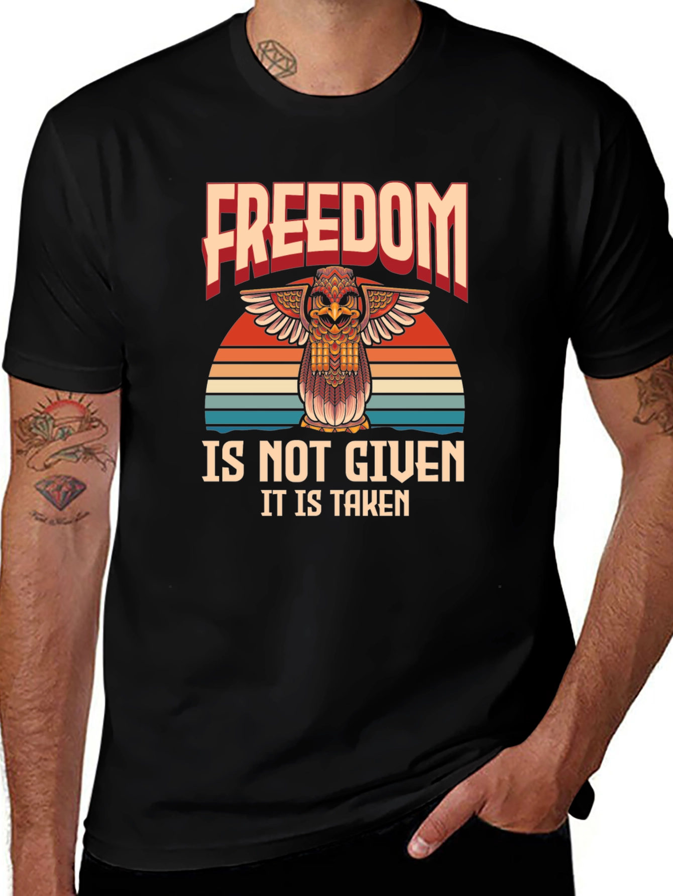 Freedom Eagle Totem T-Shirt - Unisex Graphic Tee