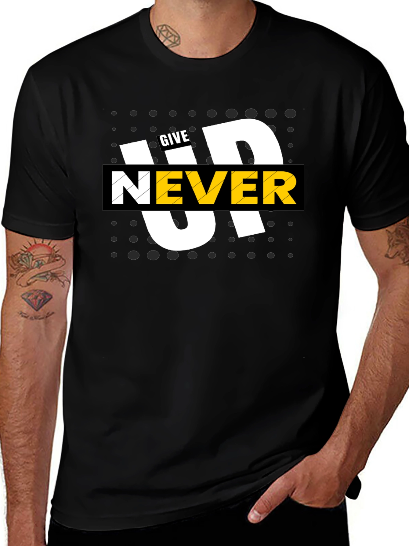 Variant 7 of Give Up Never Black T-Shirt
