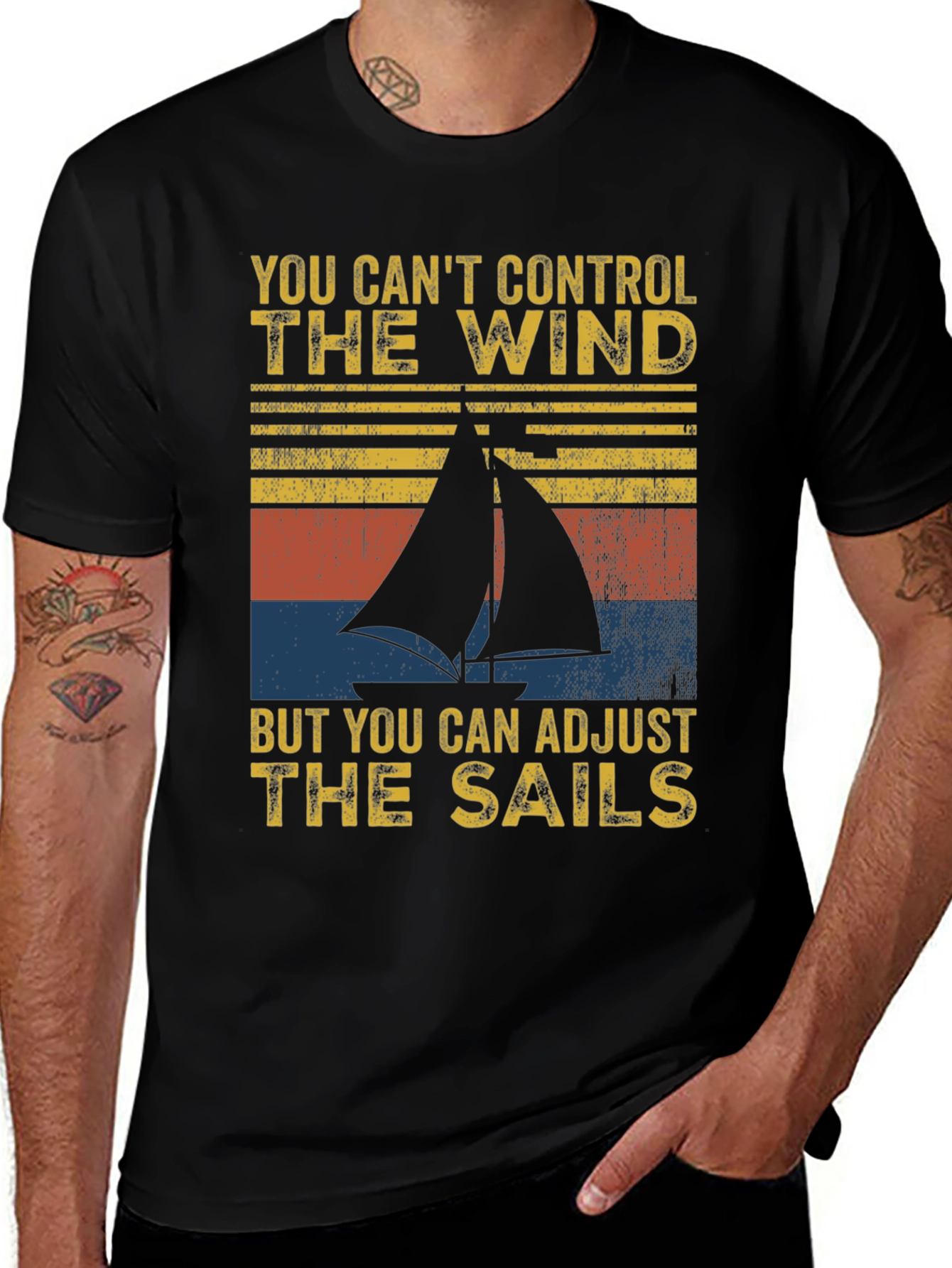 Variant 26 of Sailing Quote T-Shirt - Adjust the Sails