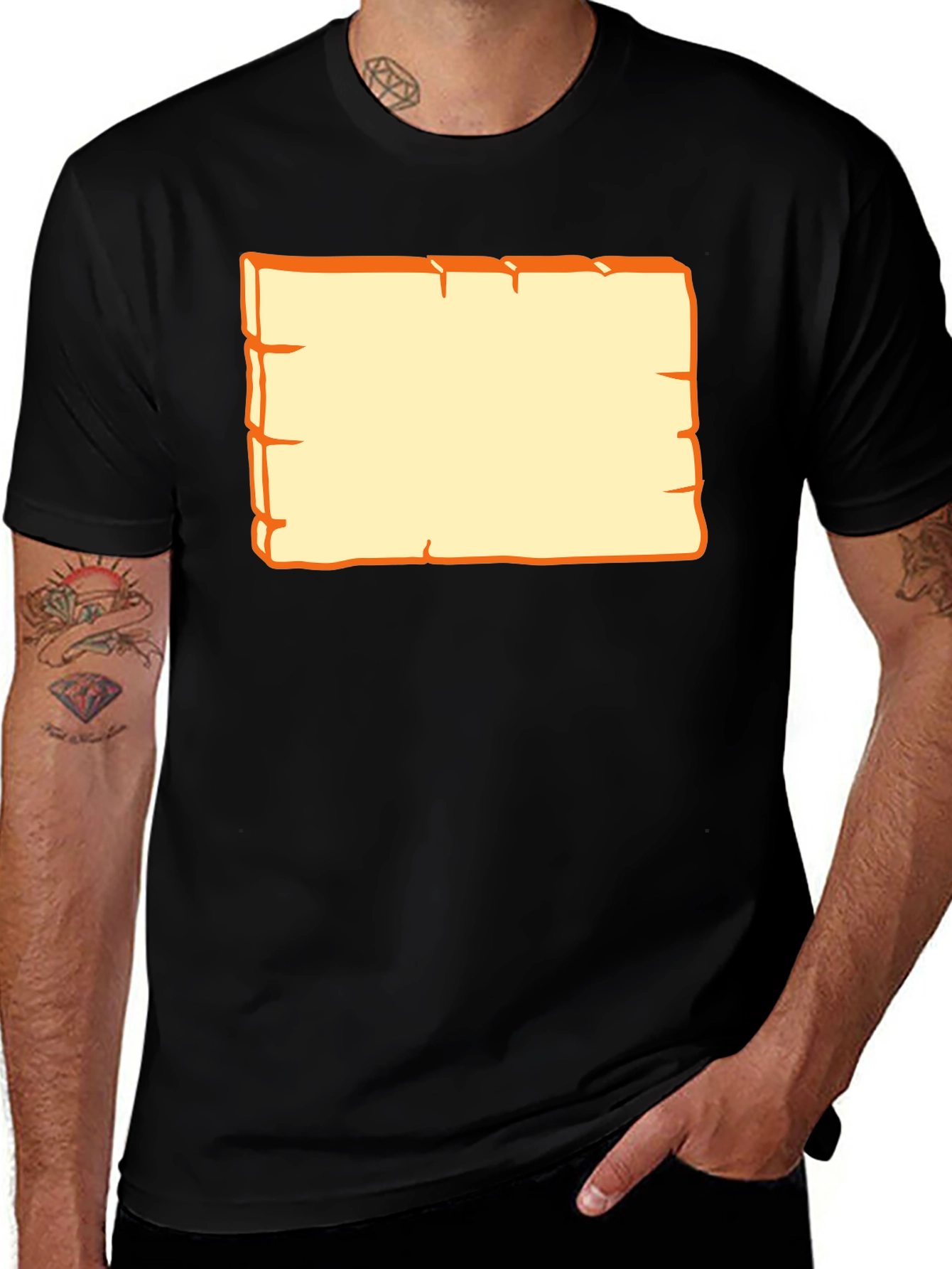 Variant 22 of Novelty Parchment Graphic Black T-Shirt