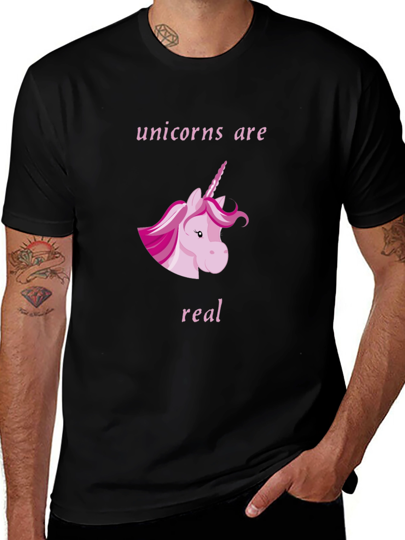 Variant 29 of Unicorns Are Real Black Graphic T-Shirt