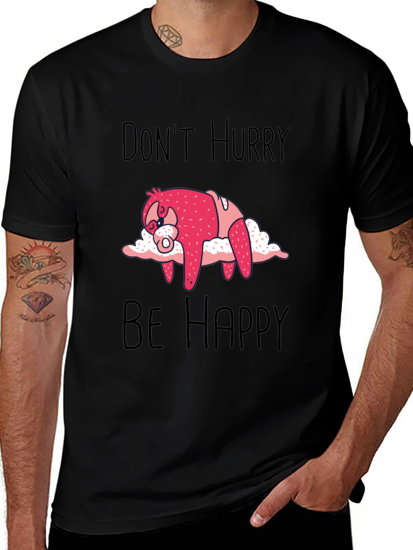 Variant 14 of Don't Hurry Be Happy Sloth Graphic Tee