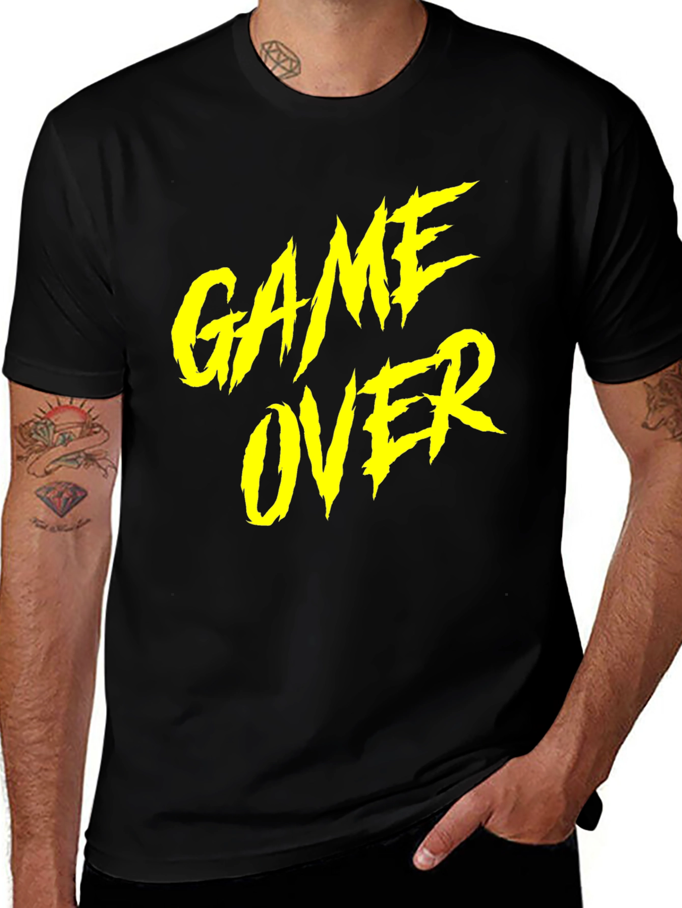 Variant 12 of Game Over Graphic Tee - Black Cotton T-Shirt