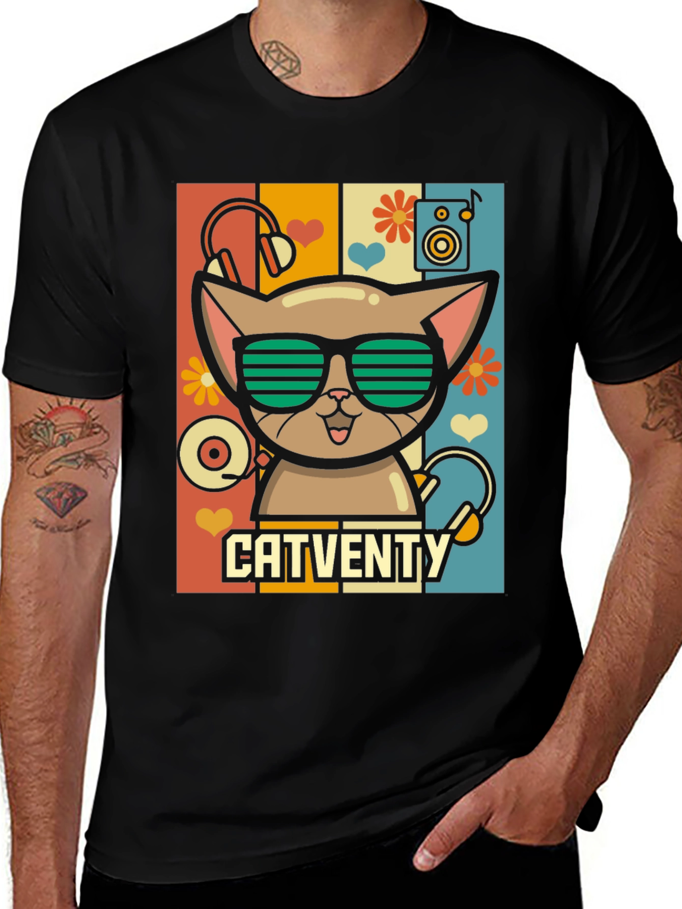 Variant 3 of Catventy Retro Music T-Shirt