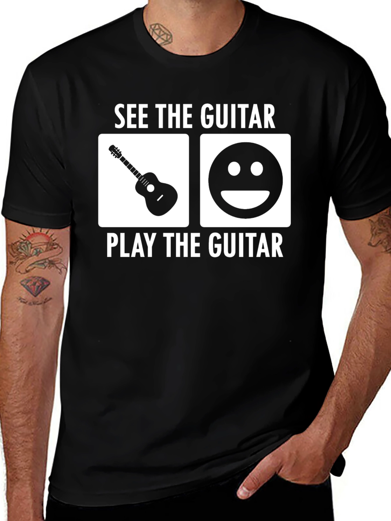 See the Guitar Play the Guitar Black T-Shirt