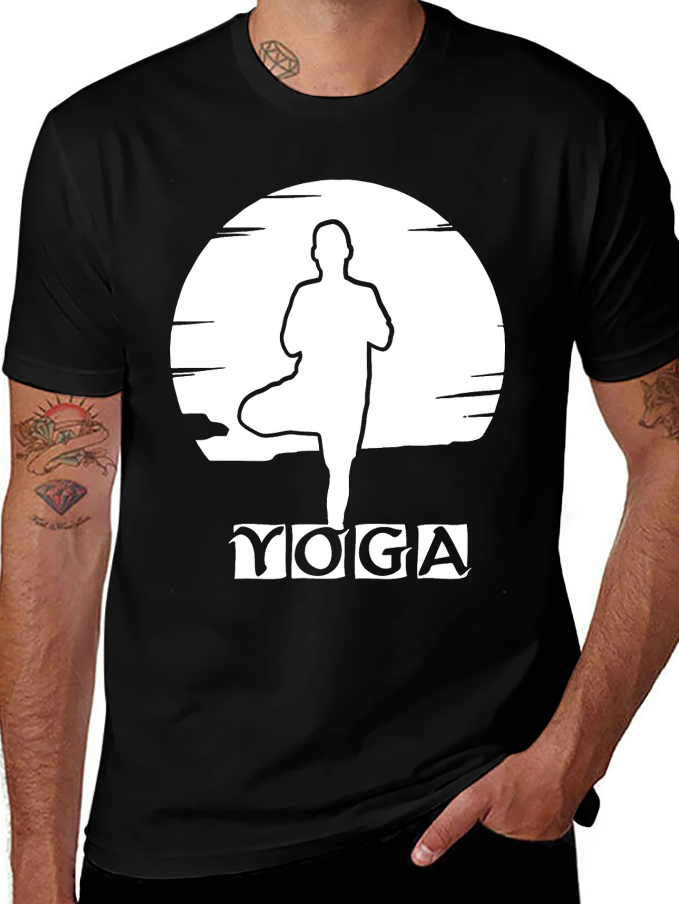 Variant 5 of Yoga Silhouette T-Shirt - Zen Meditation Tee