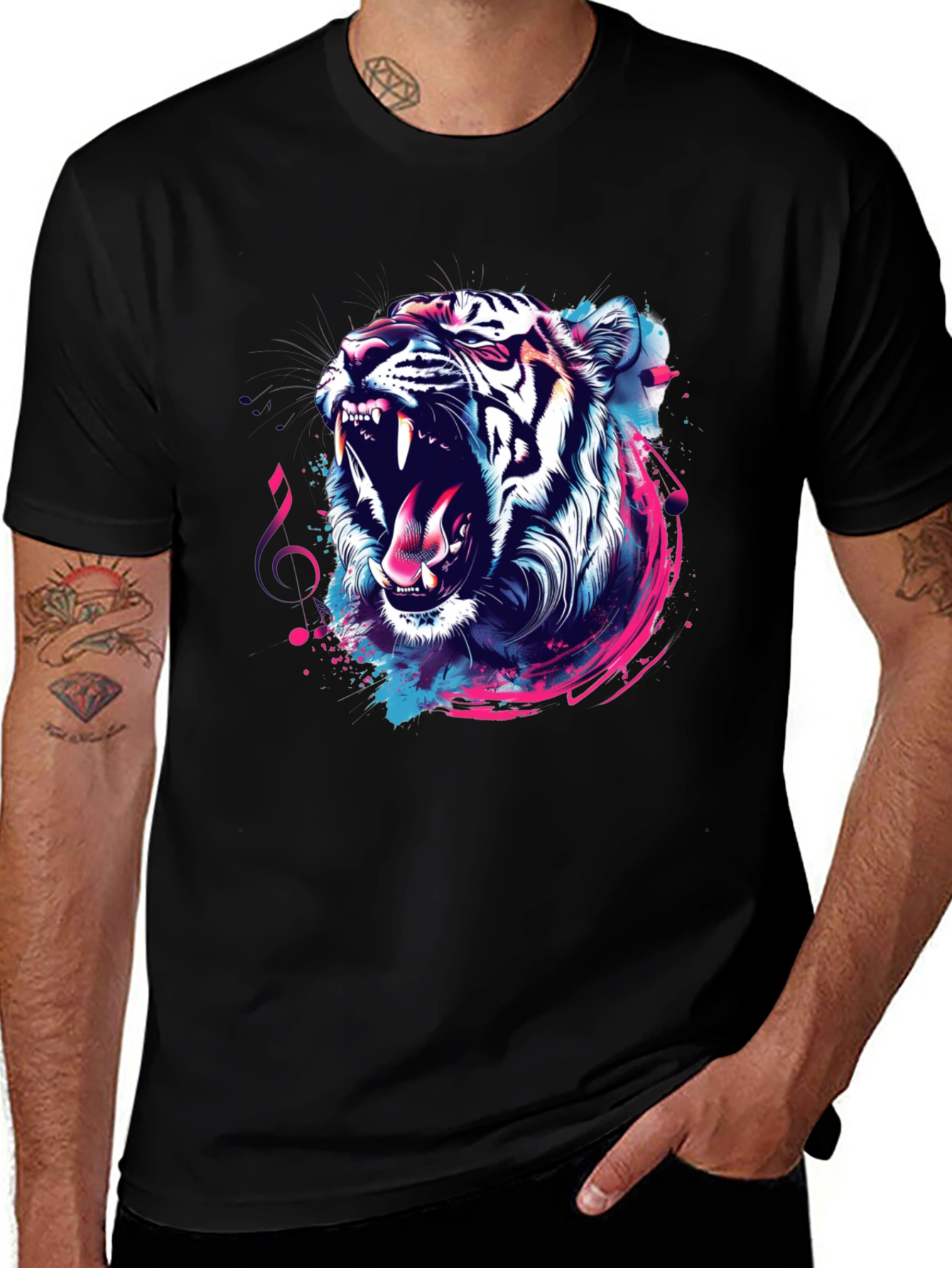 Variant 9 of Roaring Tiger Graphic Tee - Black T-Shirt