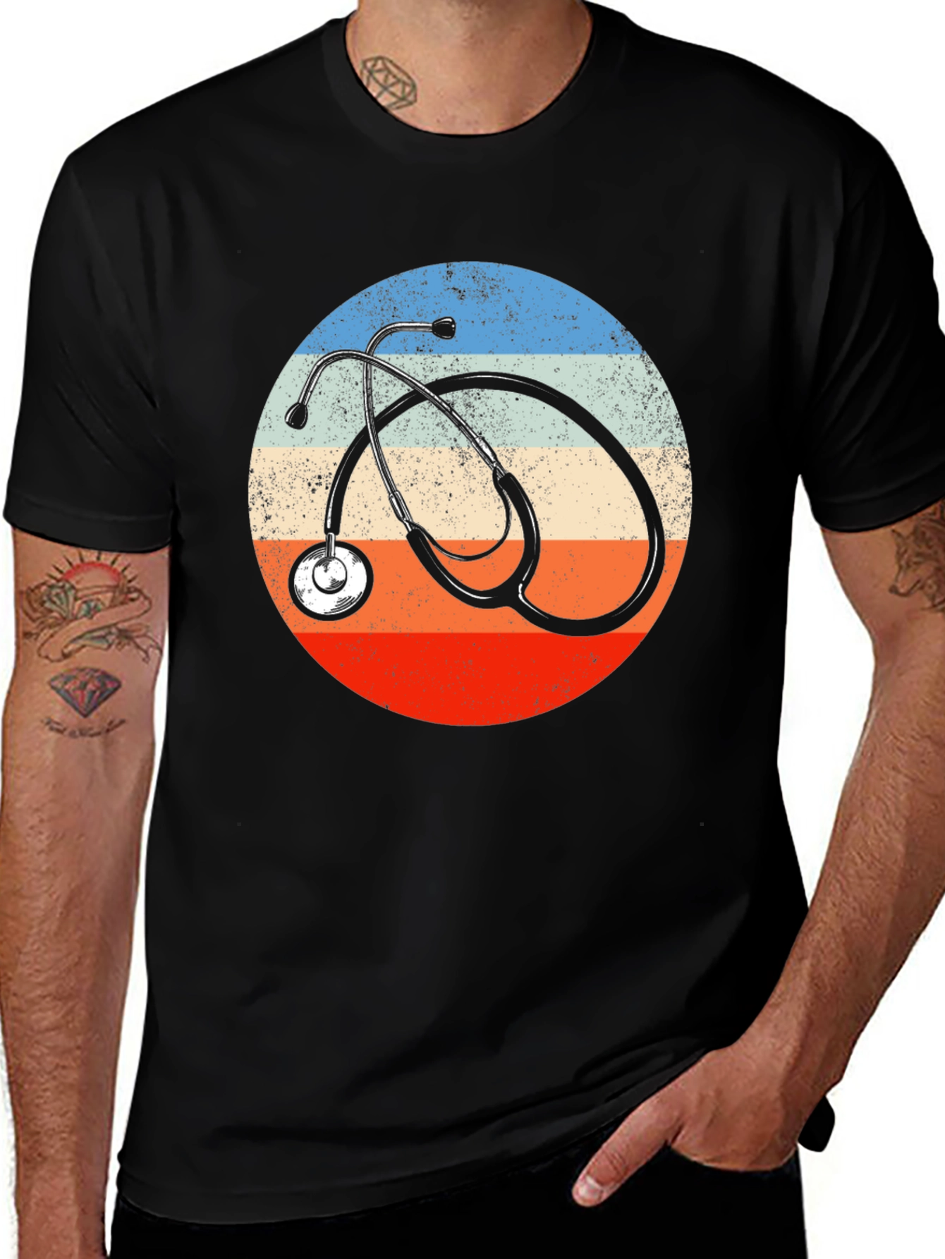 Variant 19 of Retro Stethoscope Graphic Tee