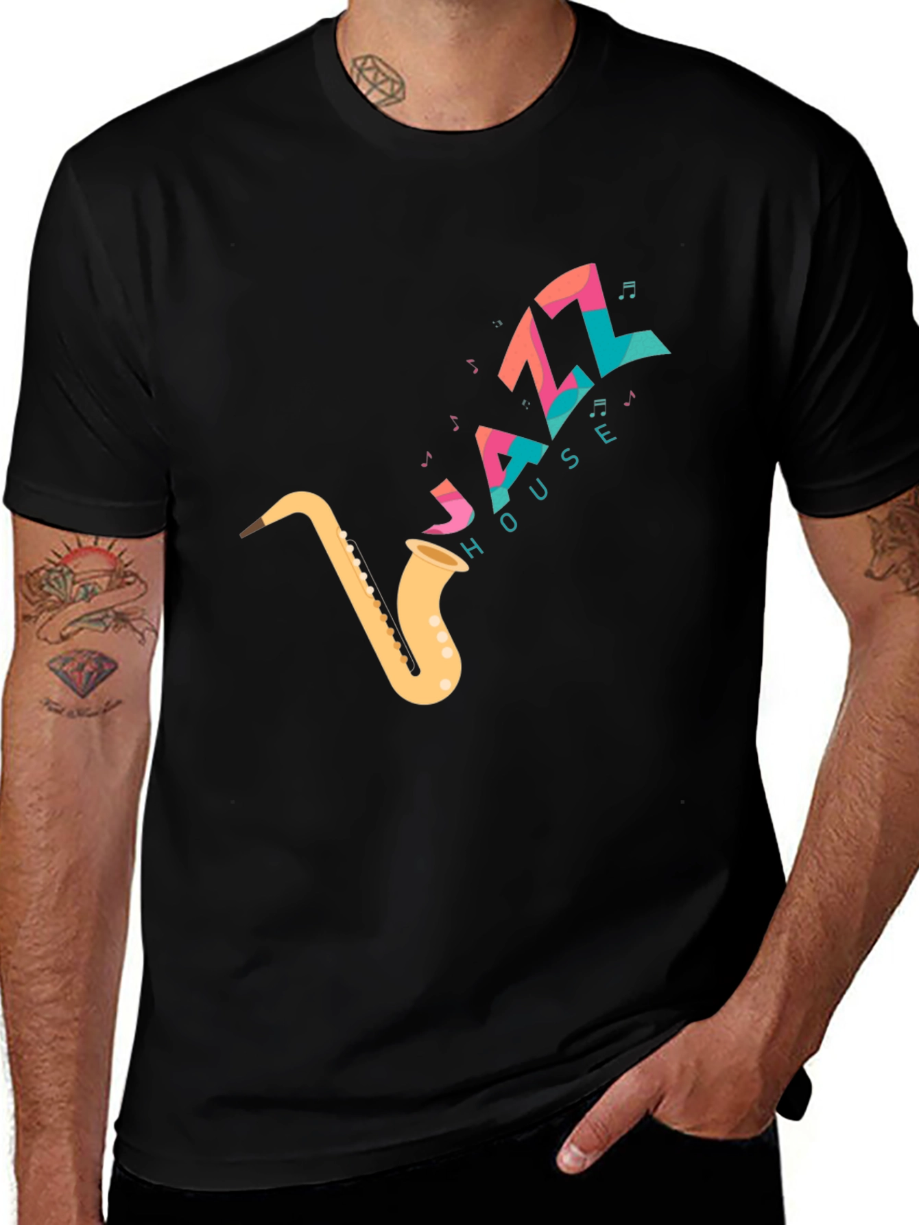 Variant 23 of Jazz House Saxophone Graphic T-Shirt
